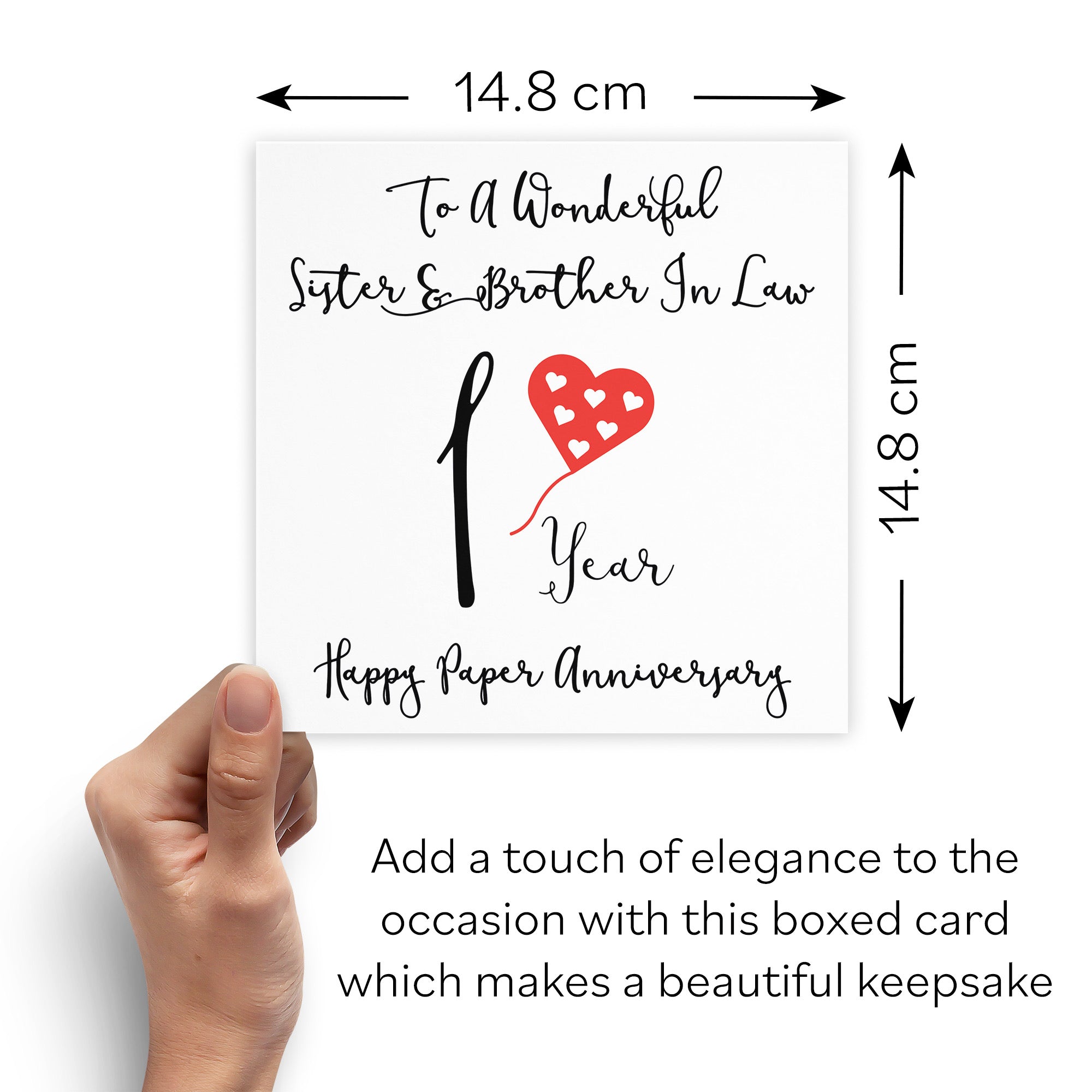 Boxed 1st Sister And Brother In Law Anniversary Card Love Heart - Default Title (B0D54C33HY)