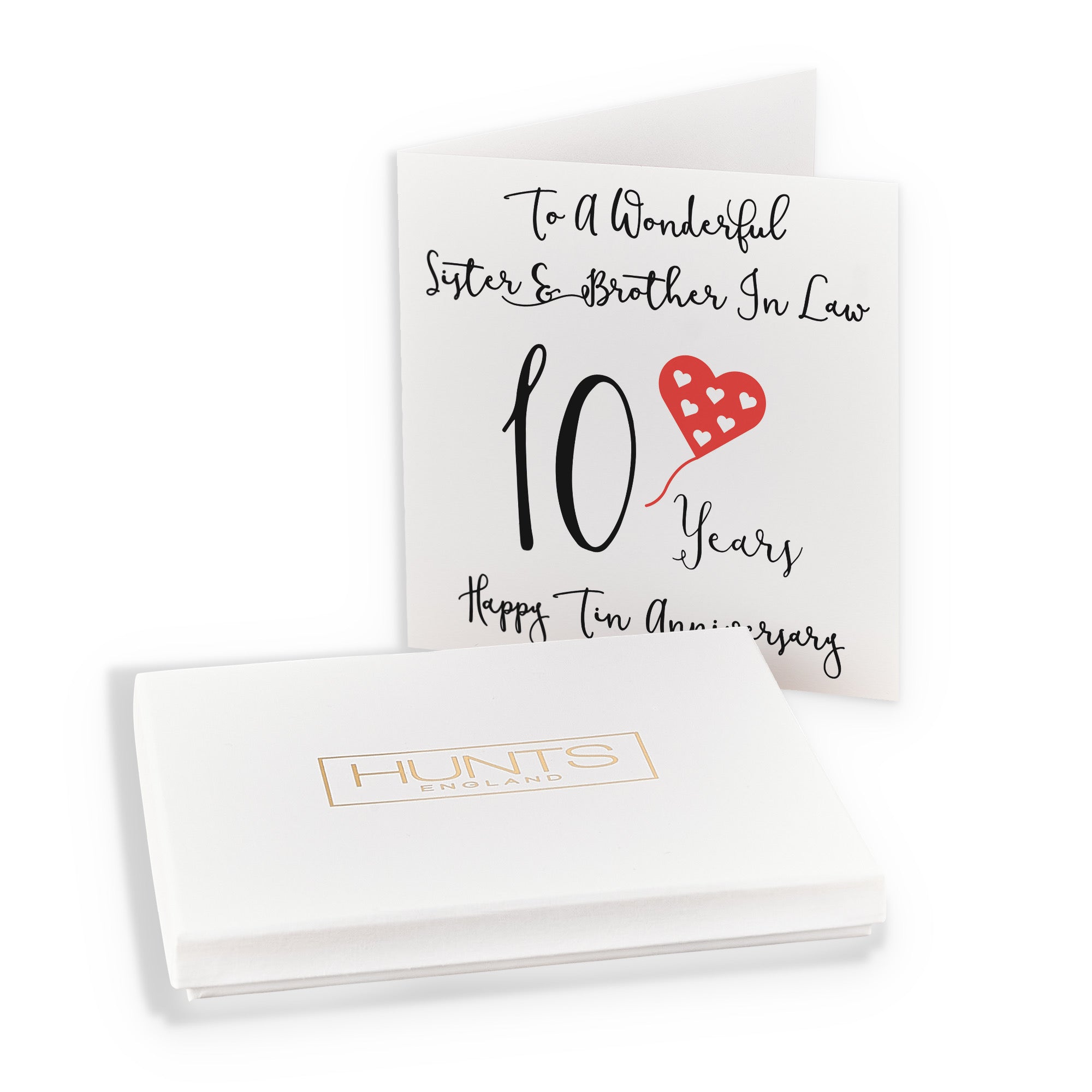 Boxed 10th Sister And Brother In Law Anniversary Card Love Heart - Default Title (B0D54CJZ38)