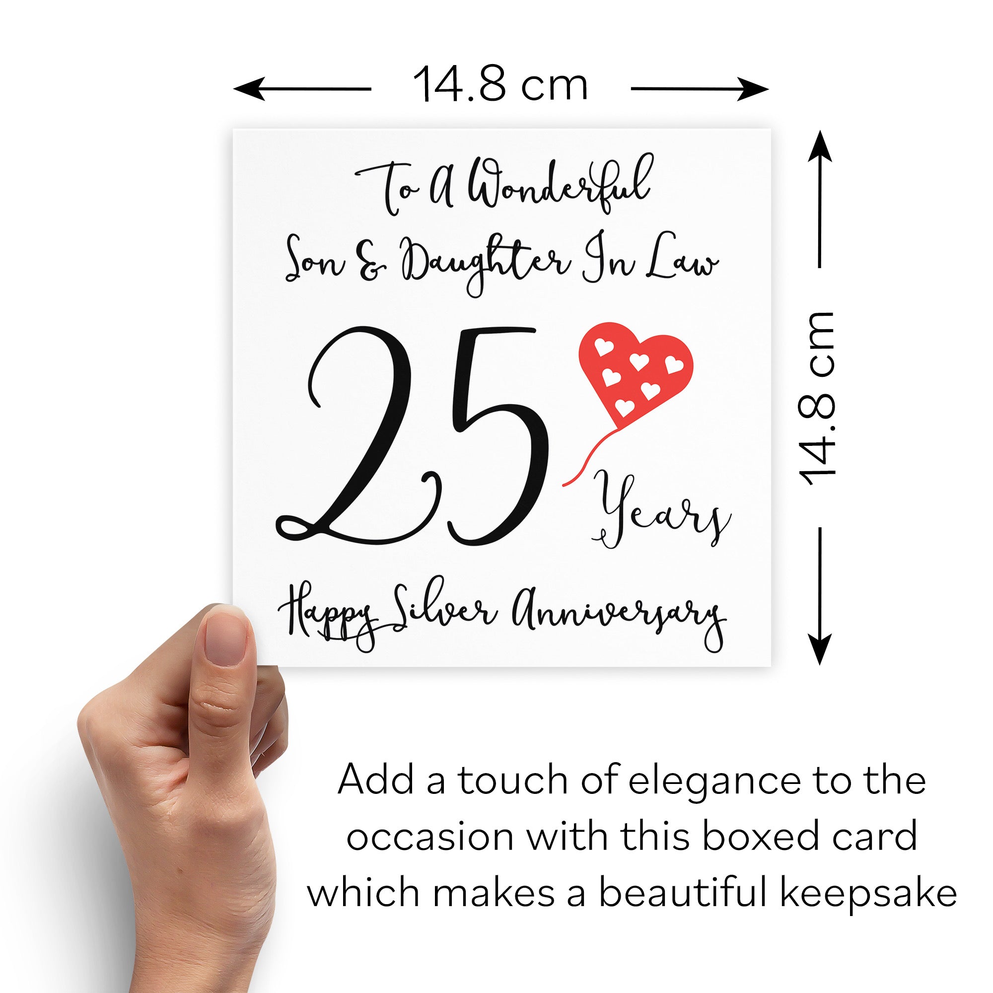 Boxed 25th Son And Daughter In Law Anniversary Card Love Heart - Default Title (B0D54CWMFX)