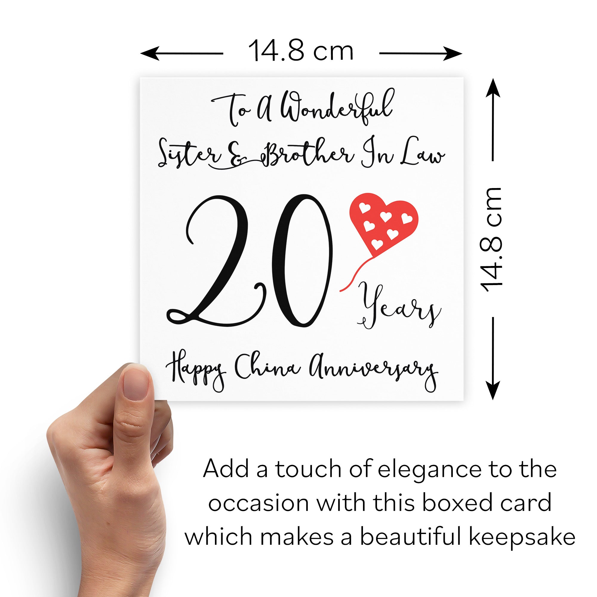 Boxed 20th Sister And Brother In Law Anniversary Card Love Heart - Default Title (B0D54D7LF8)