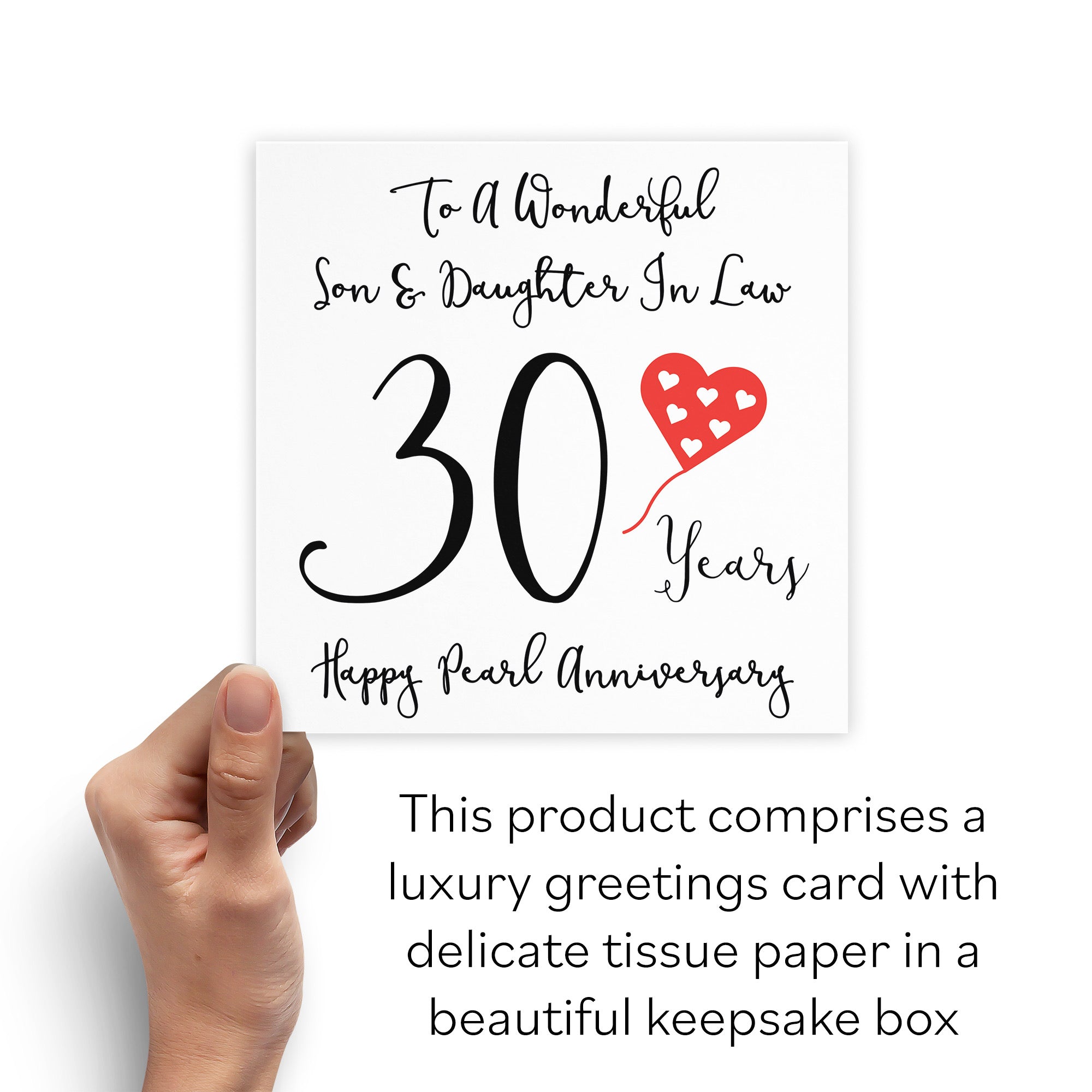 Boxed 30th Son And Daughter In Law Anniversary Card Love Heart - Default Title (B0D54DXYRP)