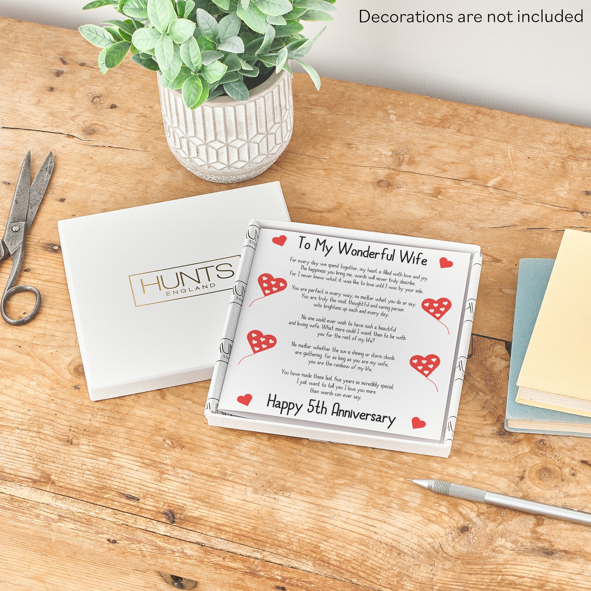 Boxed 5th Wife Anniversary Card Romantic Verses - Default Title (B0D54YBMJR)