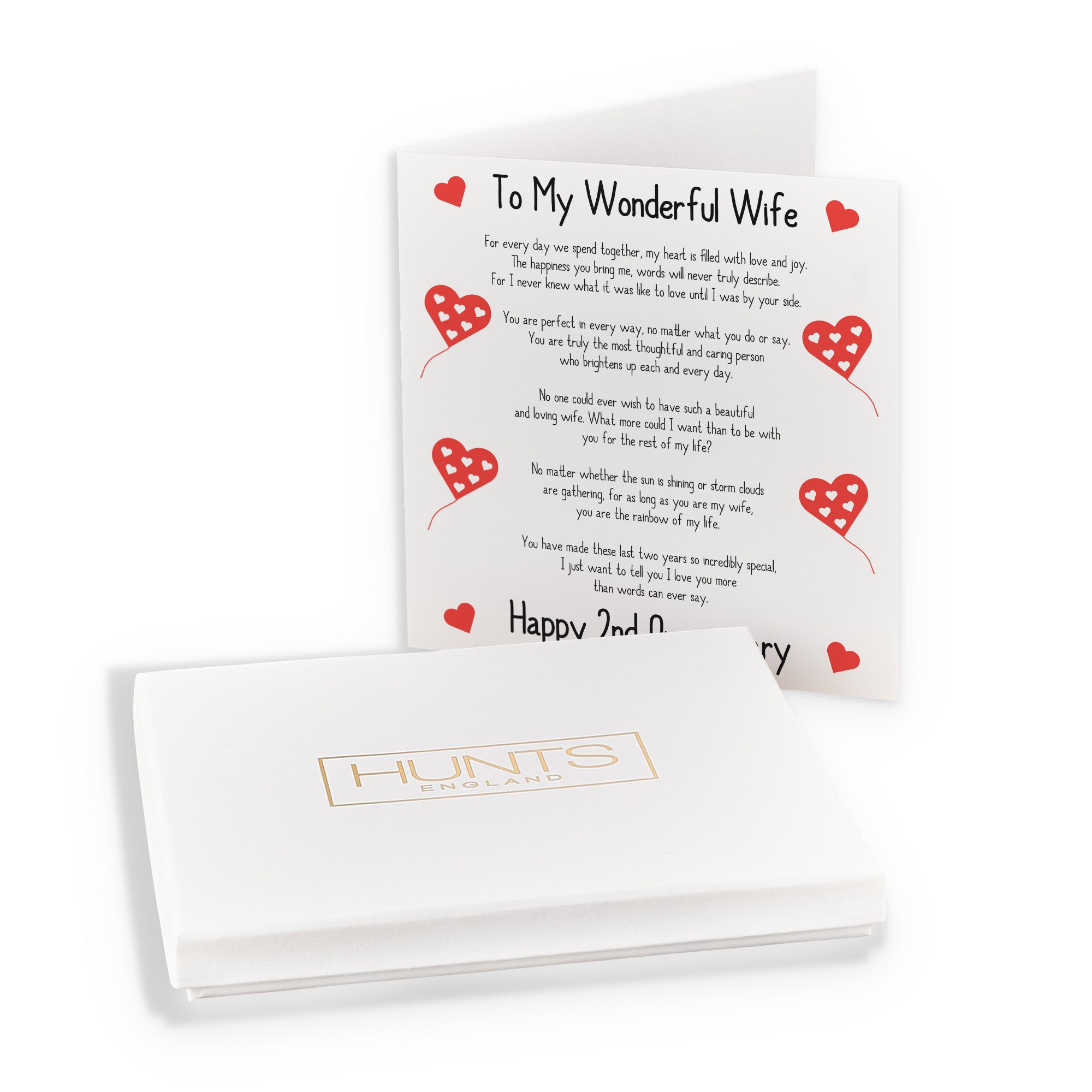 Boxed 2nd Wife Anniversary Card Romantic Verses - Default Title (B0D554DLZ2)