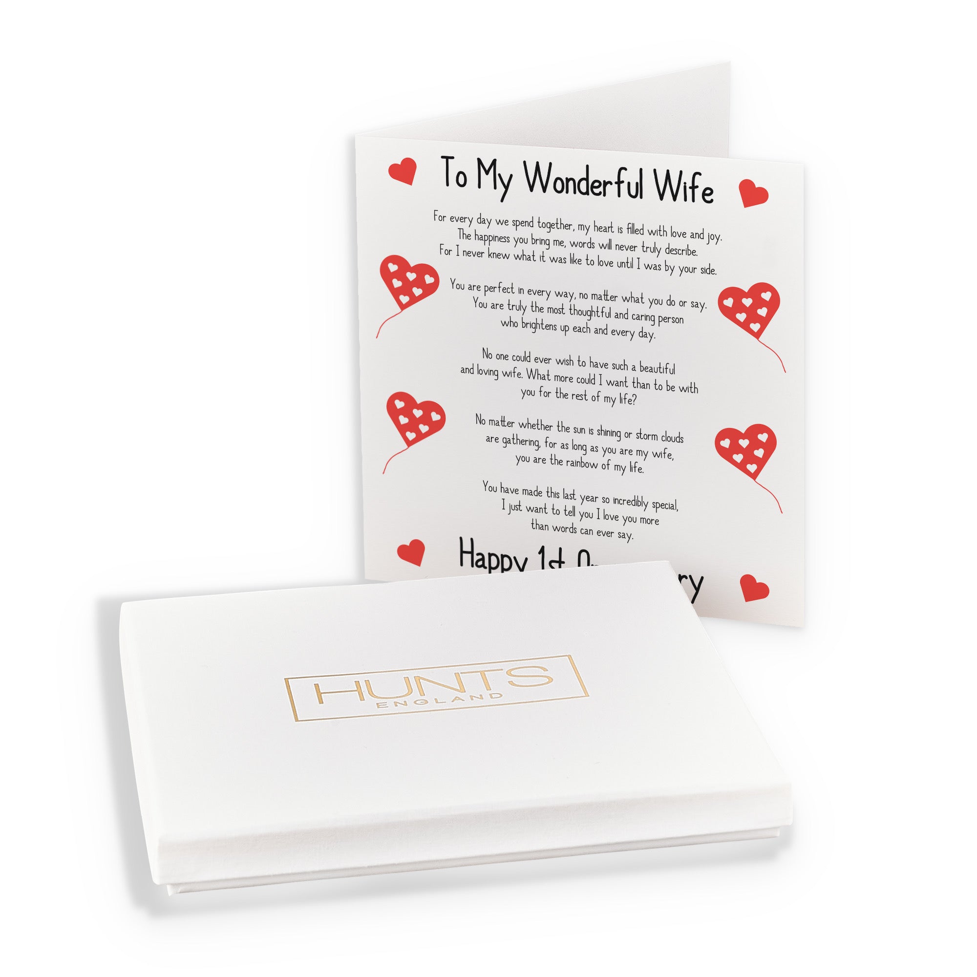 Boxed 1st Wife Anniversary Card Romantic Verses - Default Title (B0D55JXCTQ)