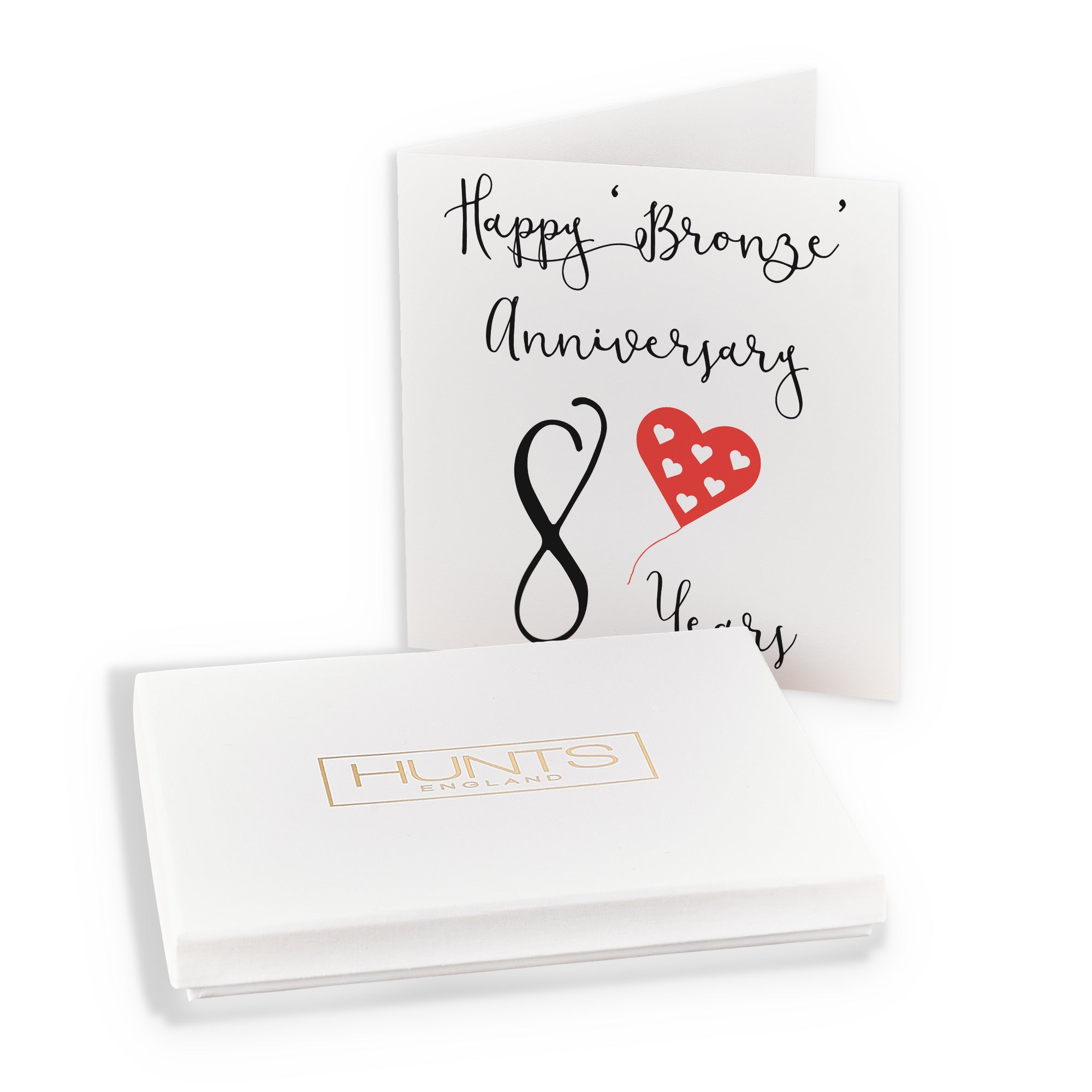 Boxed 8th Anniversary Card Red Heart - Default Title (B0D58GH48F)