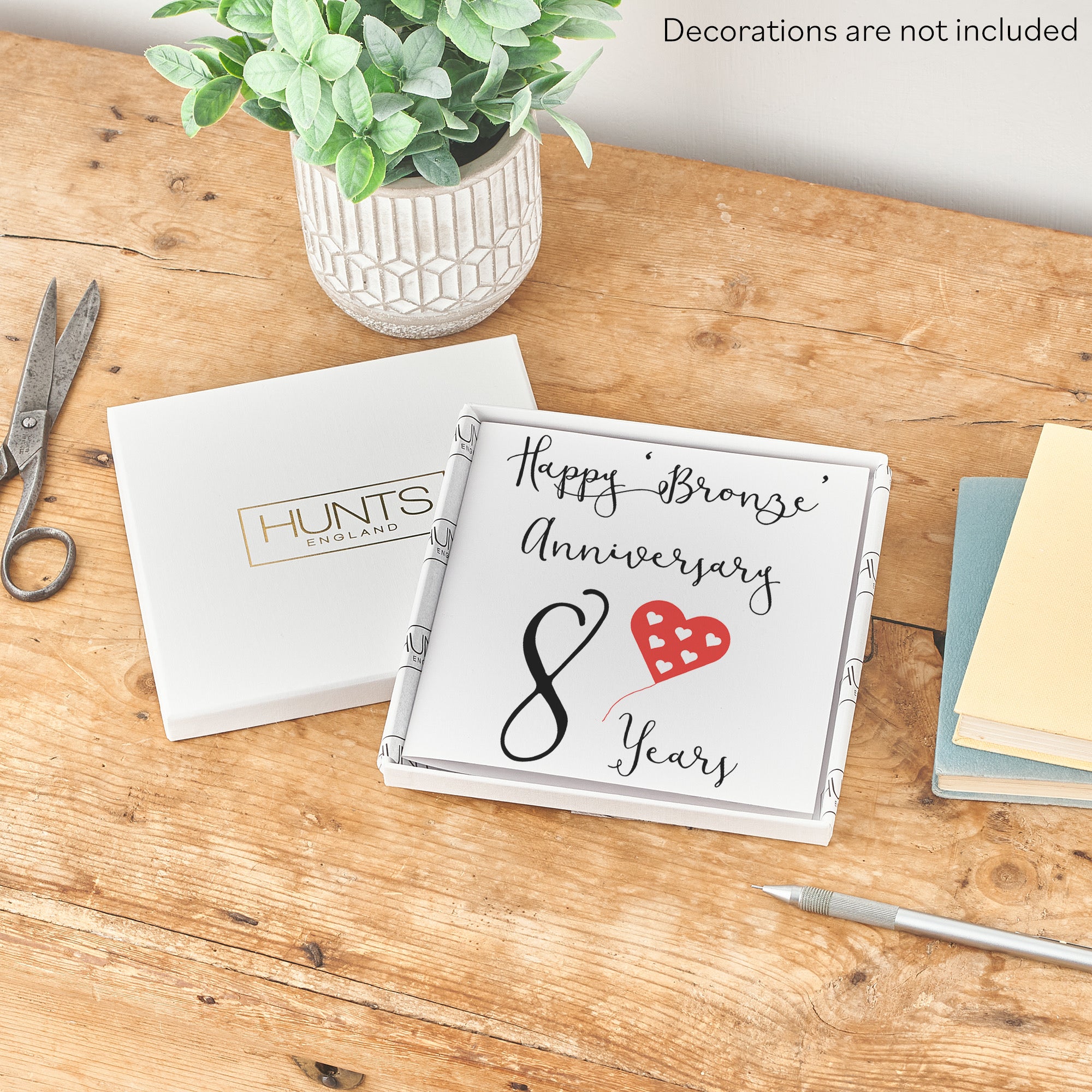 Boxed 8th Anniversary Card Red Heart - Default Title (B0D58GH48F)