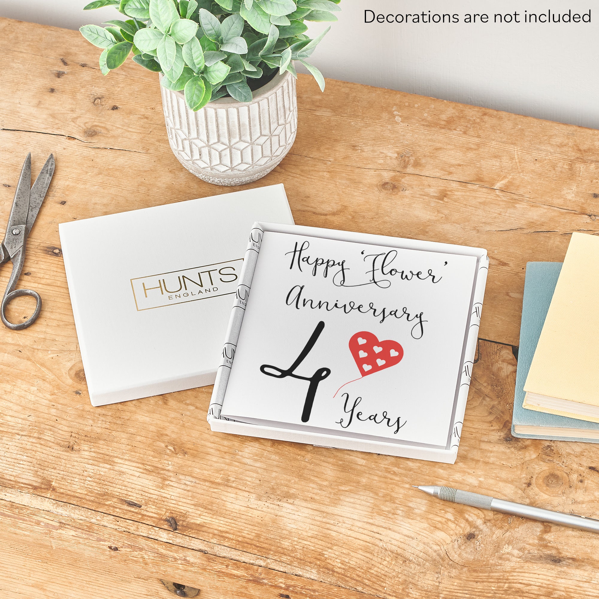 Boxed 4th Anniversary Card Red Heart - Default Title (B0D58GQ1W5)