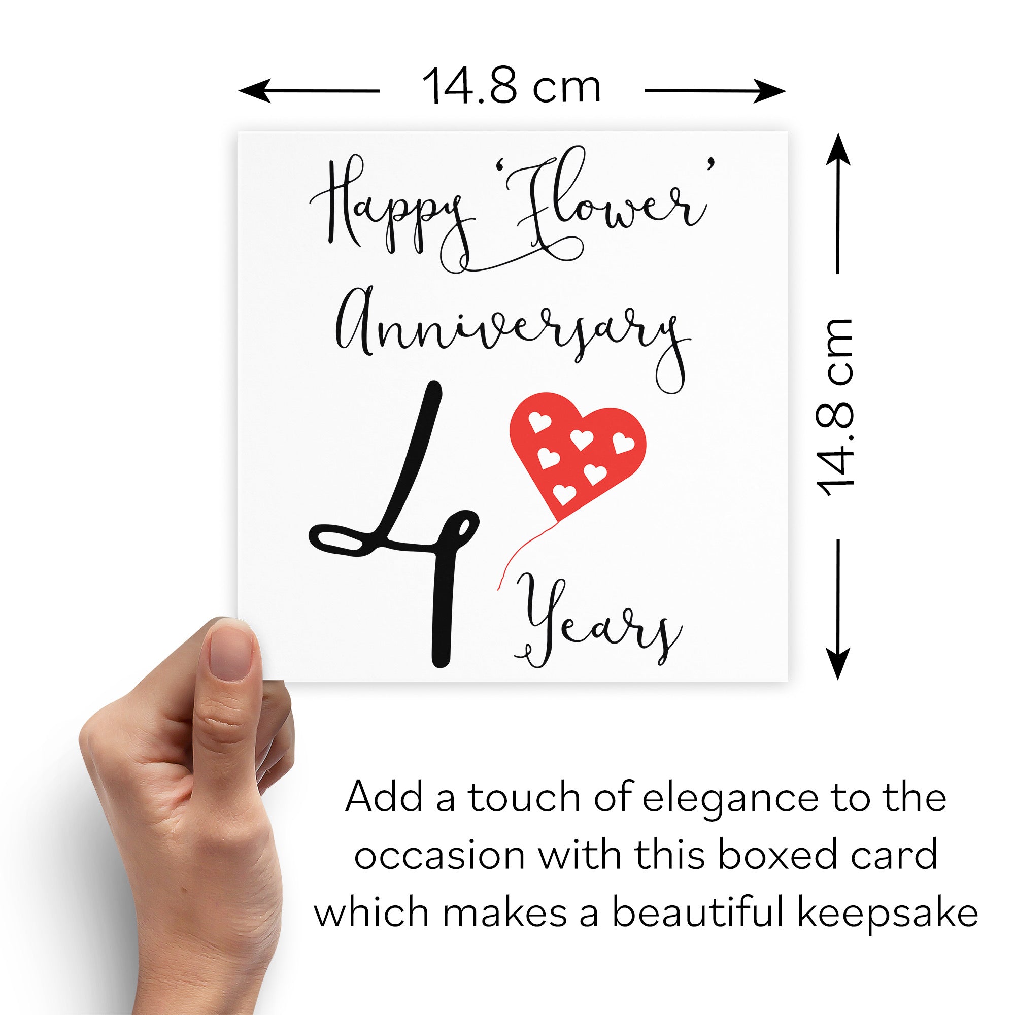 Boxed 4th Anniversary Card Red Heart - Default Title (B0D58GQ1W5)