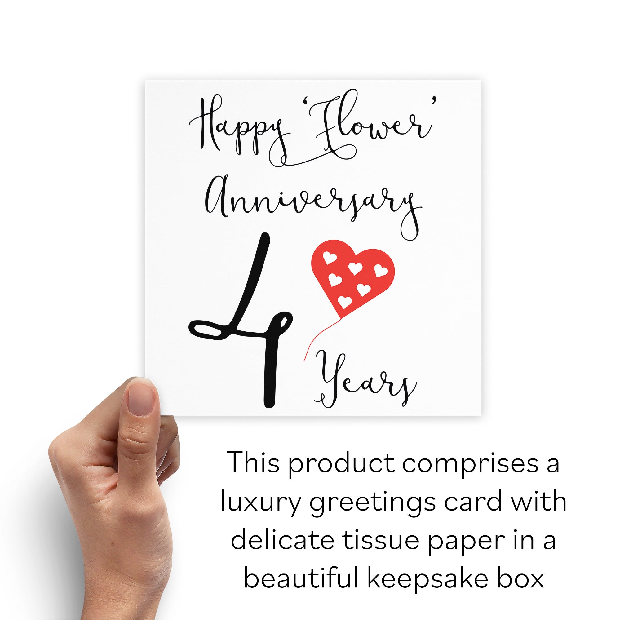 Boxed 4th Anniversary Card Red Heart - Default Title (B0D58GQ1W5)