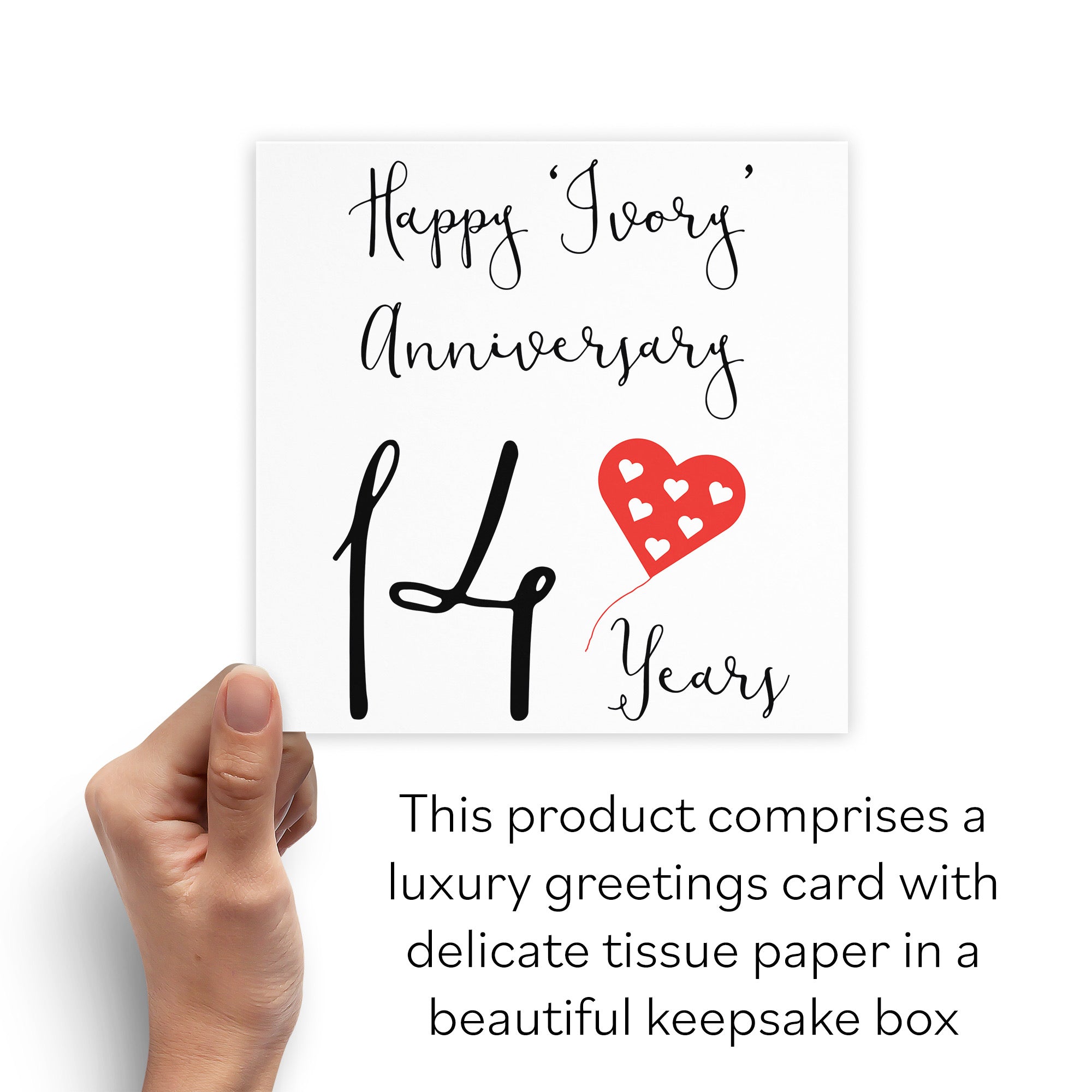 Boxed 14th Anniversary Card Red Heart - Default Title (B0D58GSJ61)