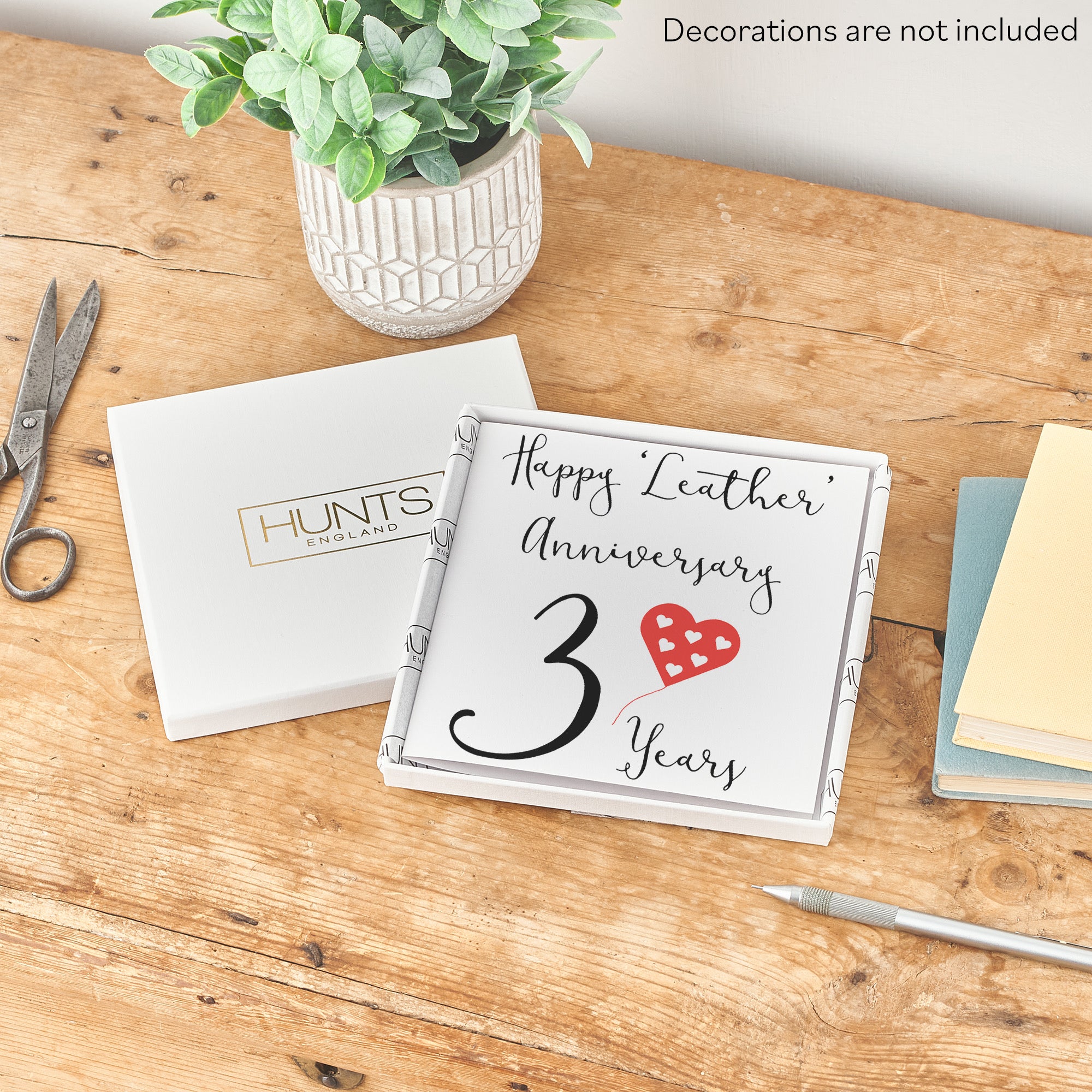 Boxed 3rd Anniversary Card Red Heart - Default Title (B0D58H34TY)