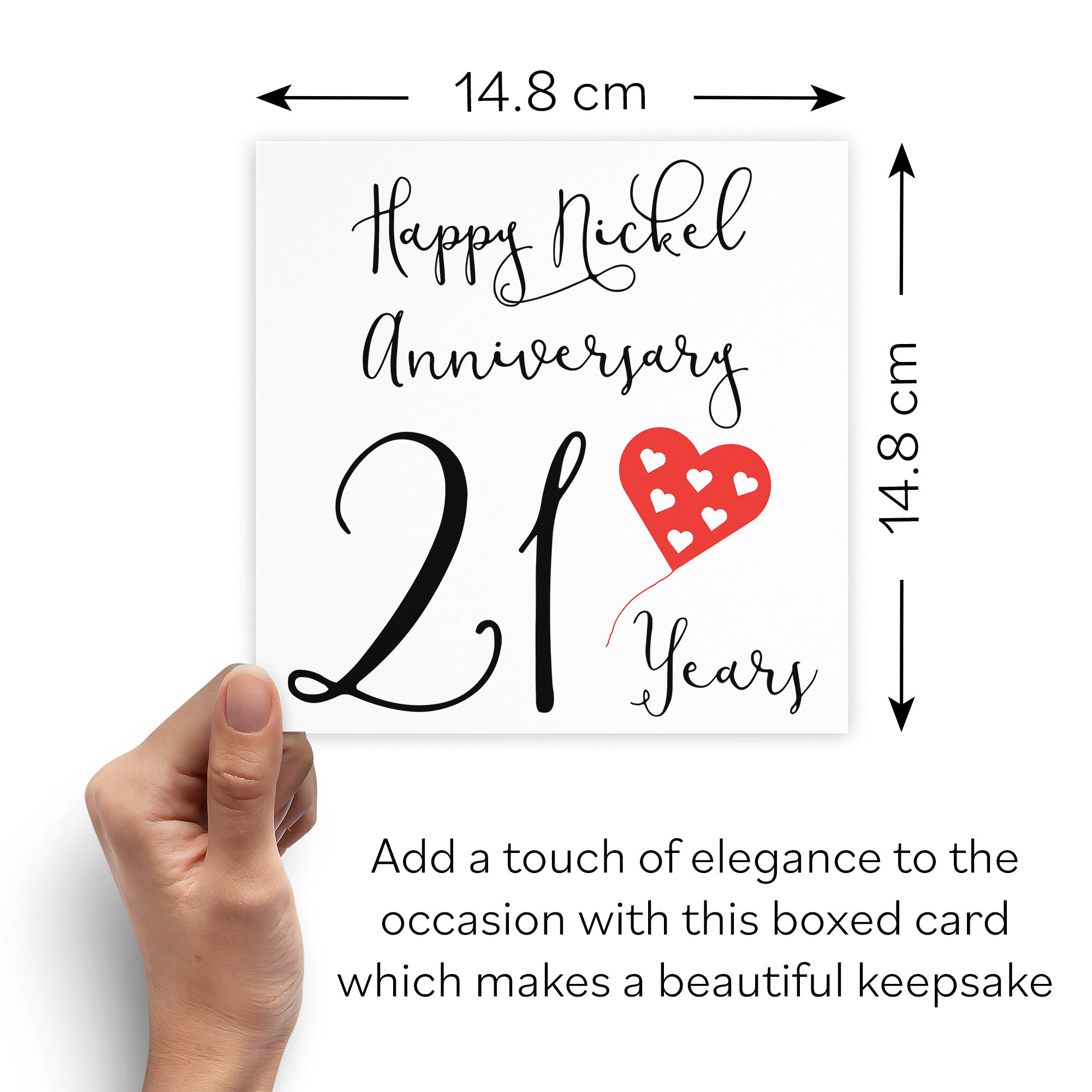 Boxed 21st Anniversary Card Red Heart - Default Title (B0D58H55PF)