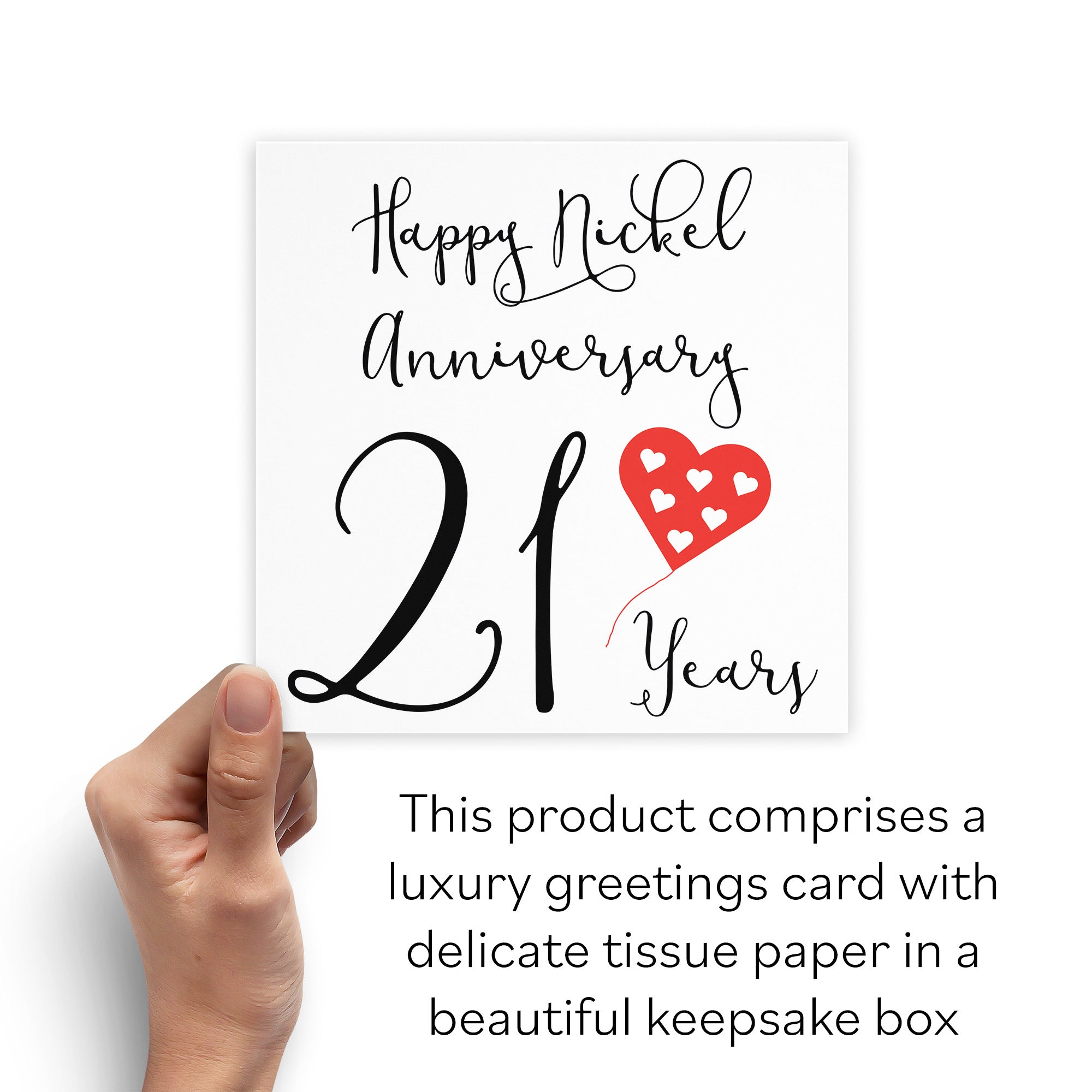 Boxed 21st Anniversary Card Red Heart - Default Title (B0D58H55PF)