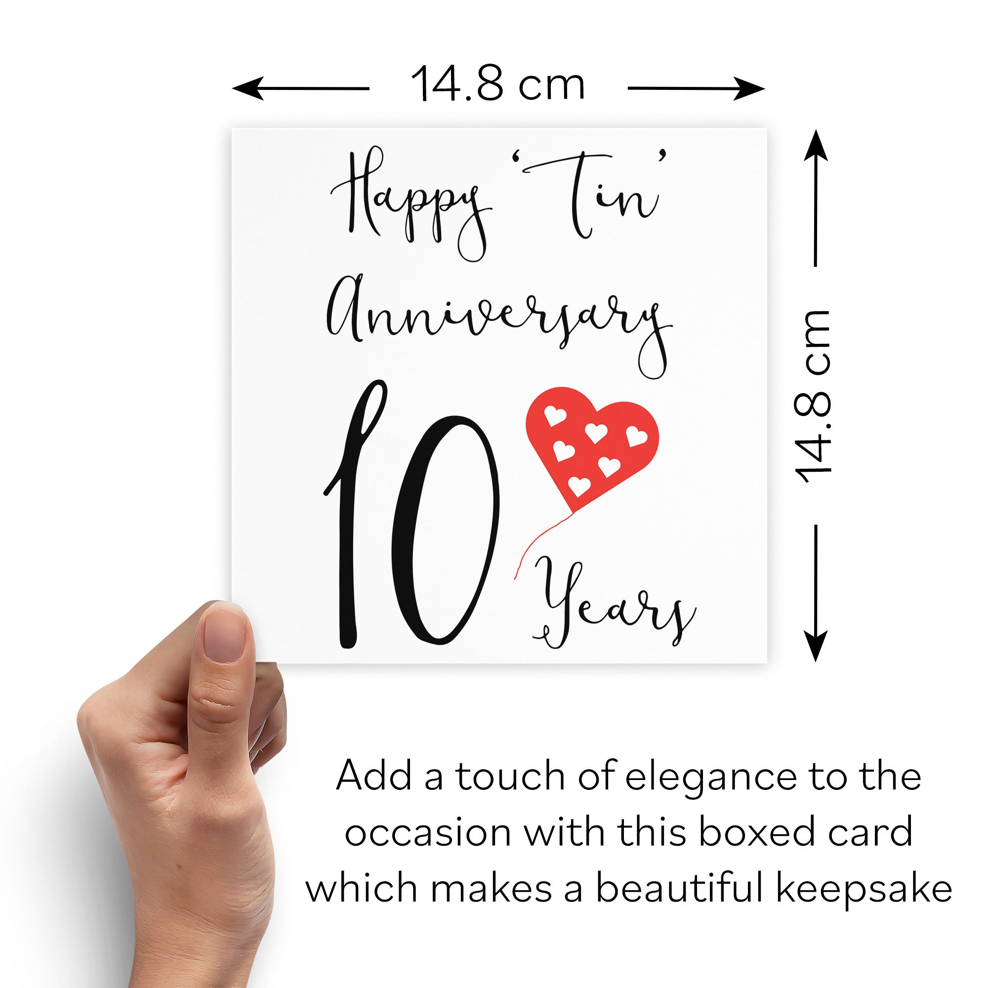 Boxed 10th Anniversary Card Red Heart - Default Title (B0D58H5JDB)