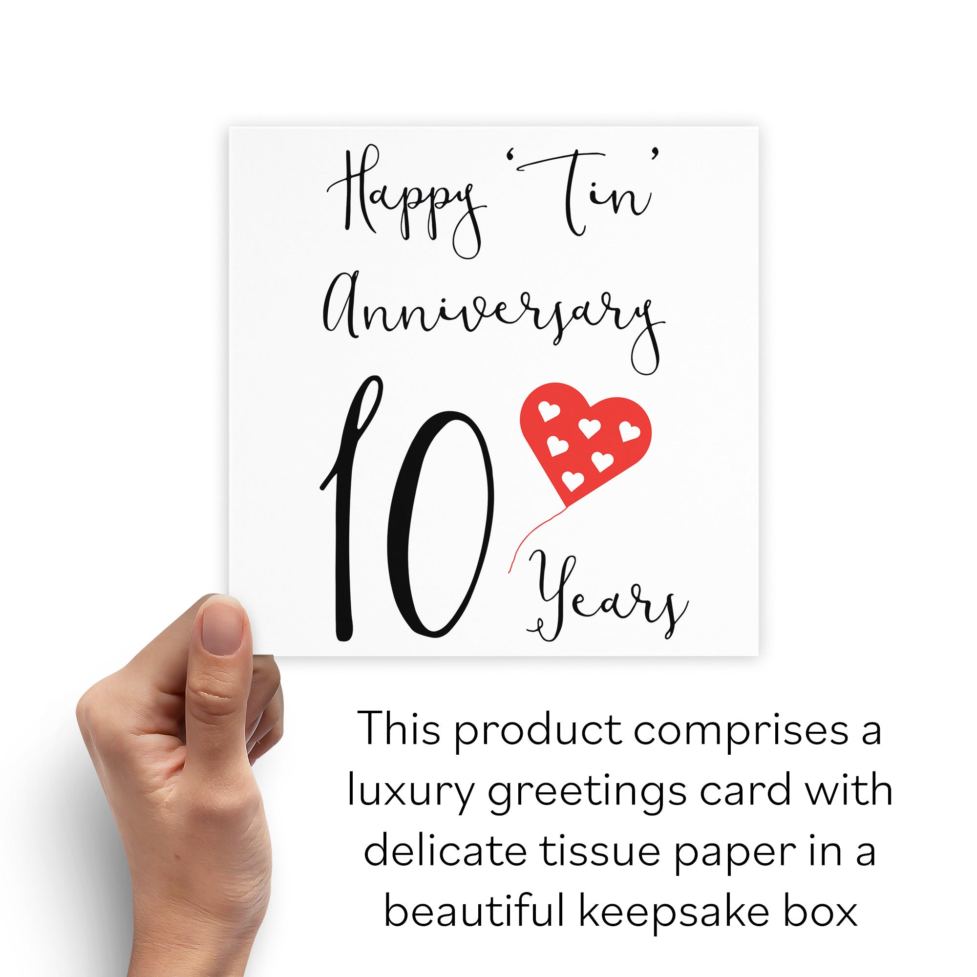 Boxed 10th Anniversary Card Red Heart - Default Title (B0D58H5JDB)