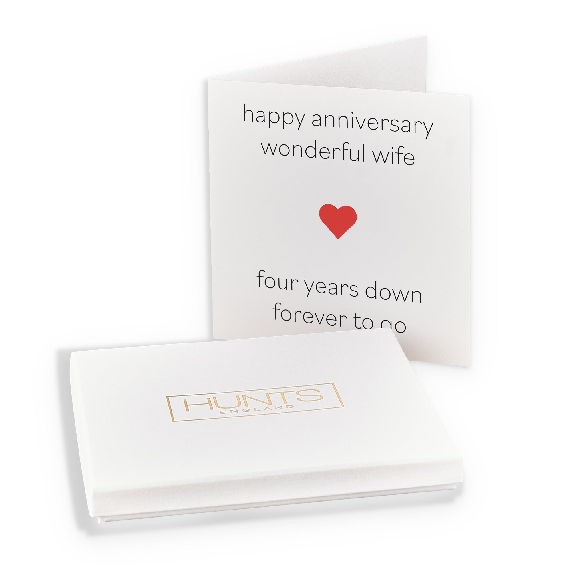 Boxed 4th Wife Anniversary Card Four Years Down Forever To Go Red Heart - Default Title (B0D58H5LQN)