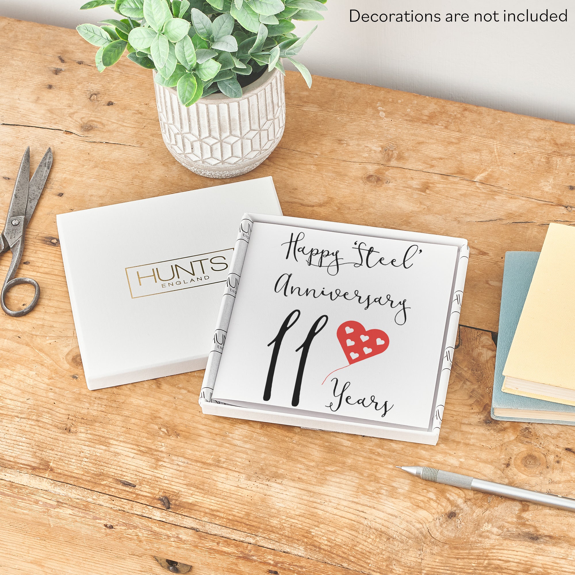 Boxed 11th Anniversary Card Red Heart - Default Title (B0D58H5W4B)