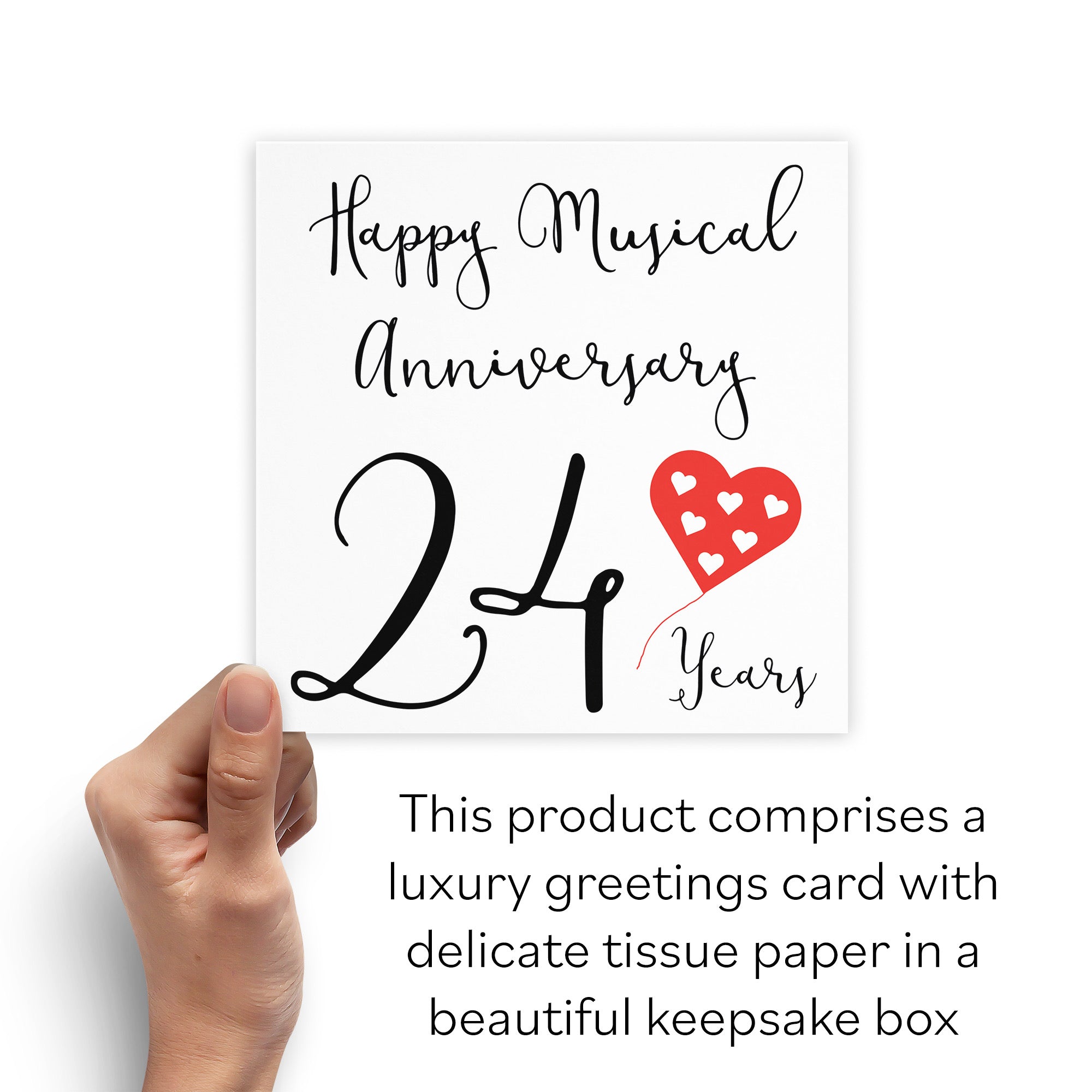 Boxed 24th Anniversary Card Red Heart - Default Title (B0D58H9PGC)