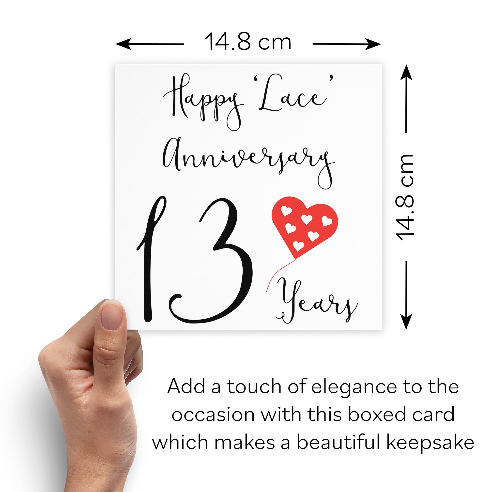 Boxed 13th Anniversary Card Red Heart - Default Title (B0D58HCP55)