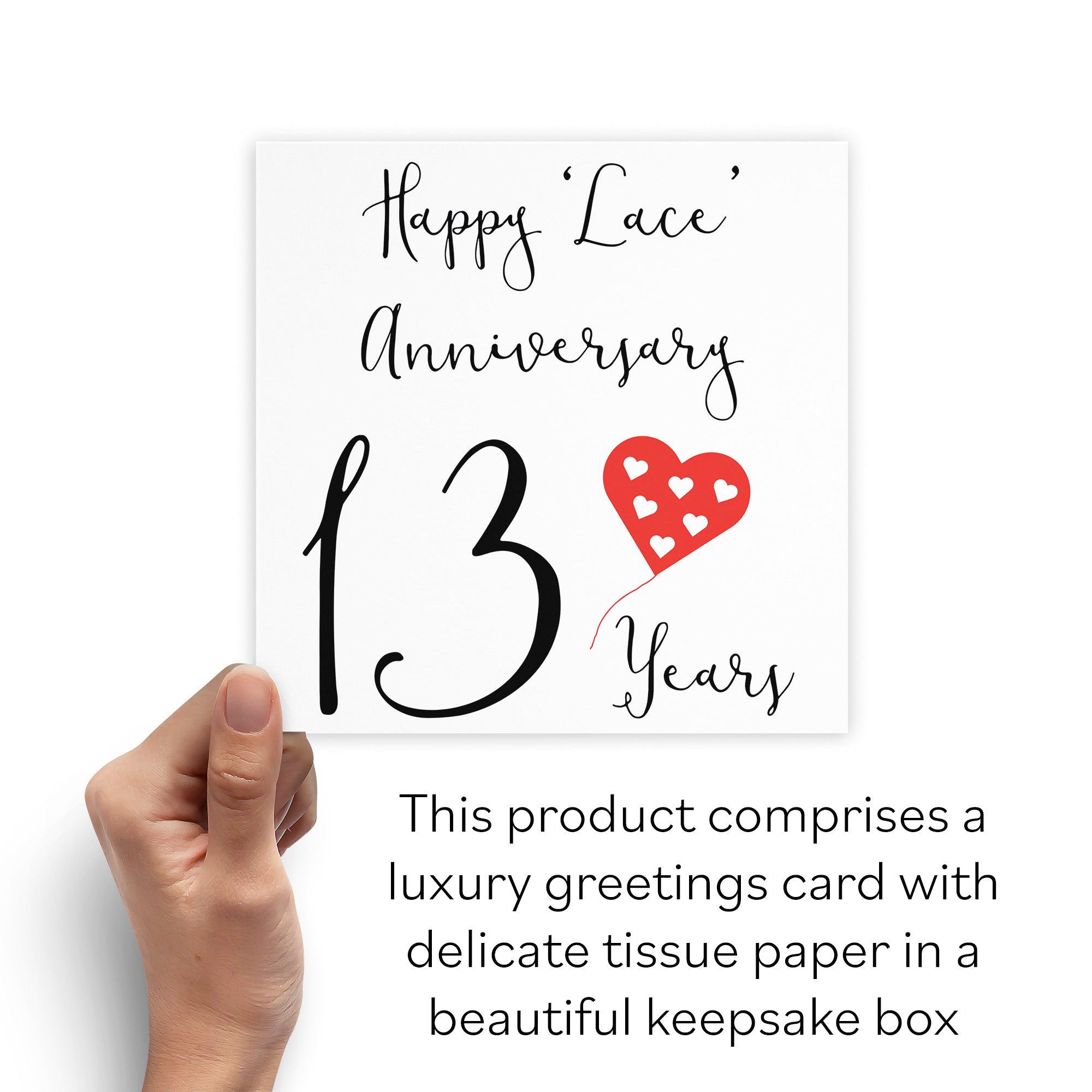 Boxed 13th Anniversary Card Red Heart - Default Title (B0D58HCP55)