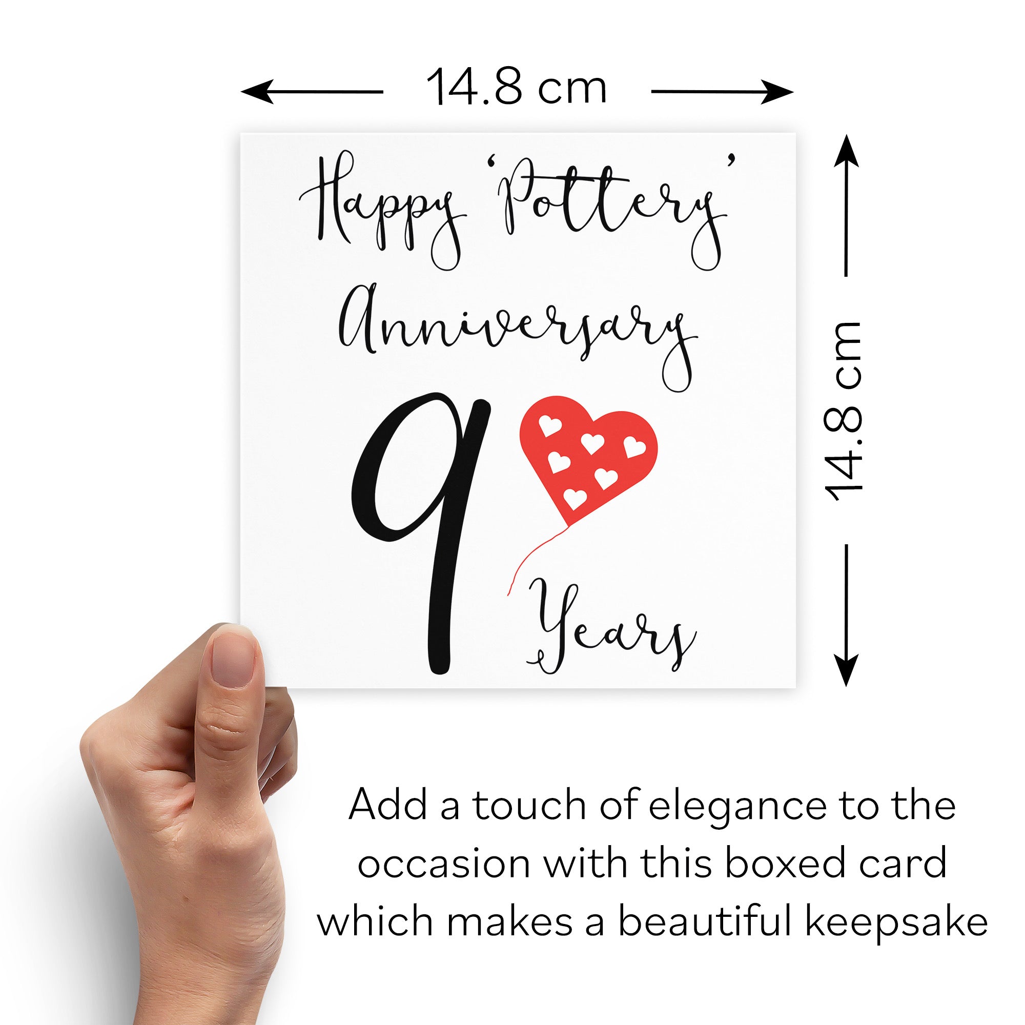 Boxed 9th Anniversary Card Red Heart - Default Title (B0D58HGGNV)