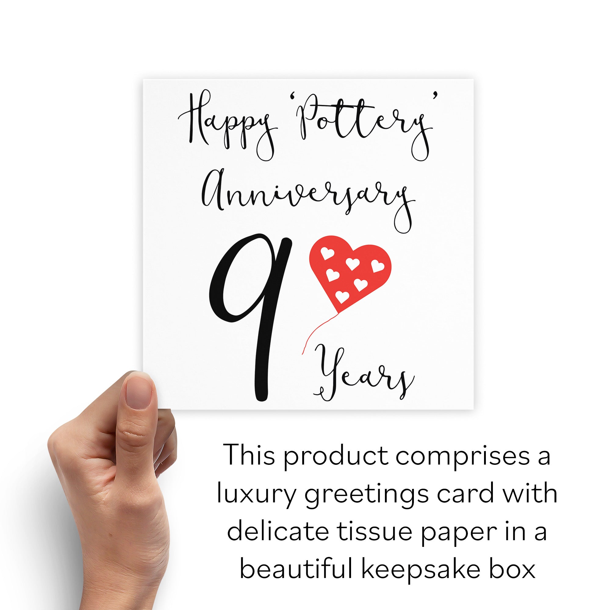 Boxed 9th Anniversary Card Red Heart - Default Title (B0D58HGGNV)