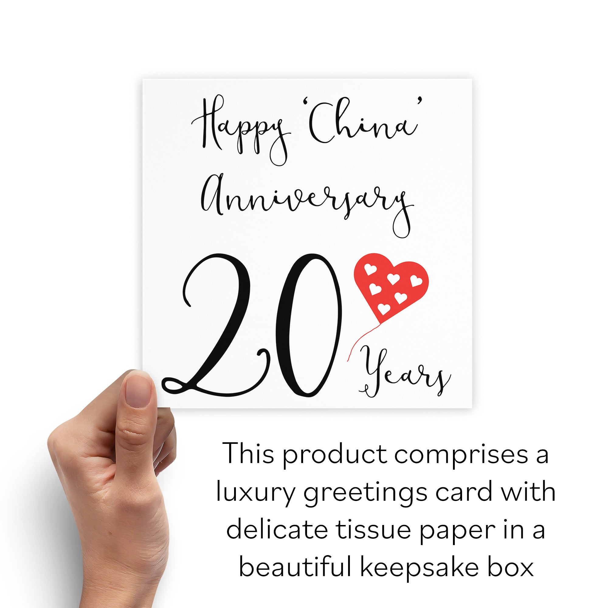 Boxed 20th Anniversary Card Red Heart - Default Title (B0D58HHKDT)