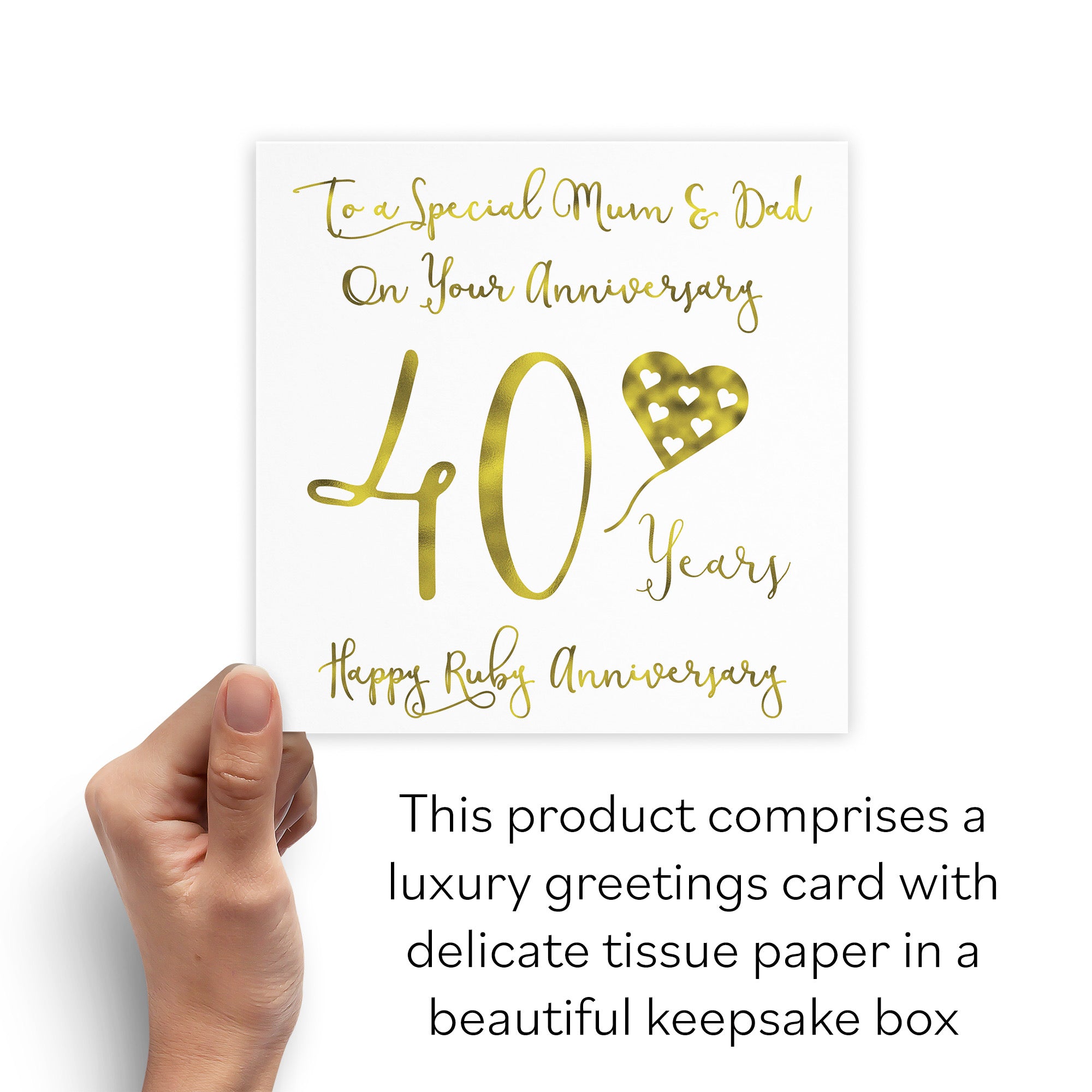 Boxed 40th Mum And Dad Anniversary Card Milano - Default Title (B0D58HM838)