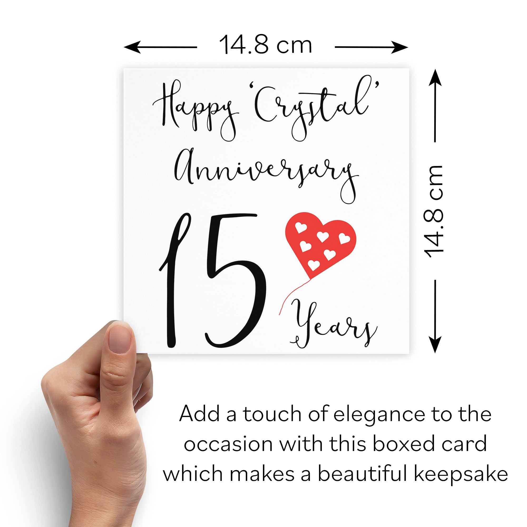 Boxed 15th Anniversary Card Red Heart - Default Title (B0D58HMFYP)