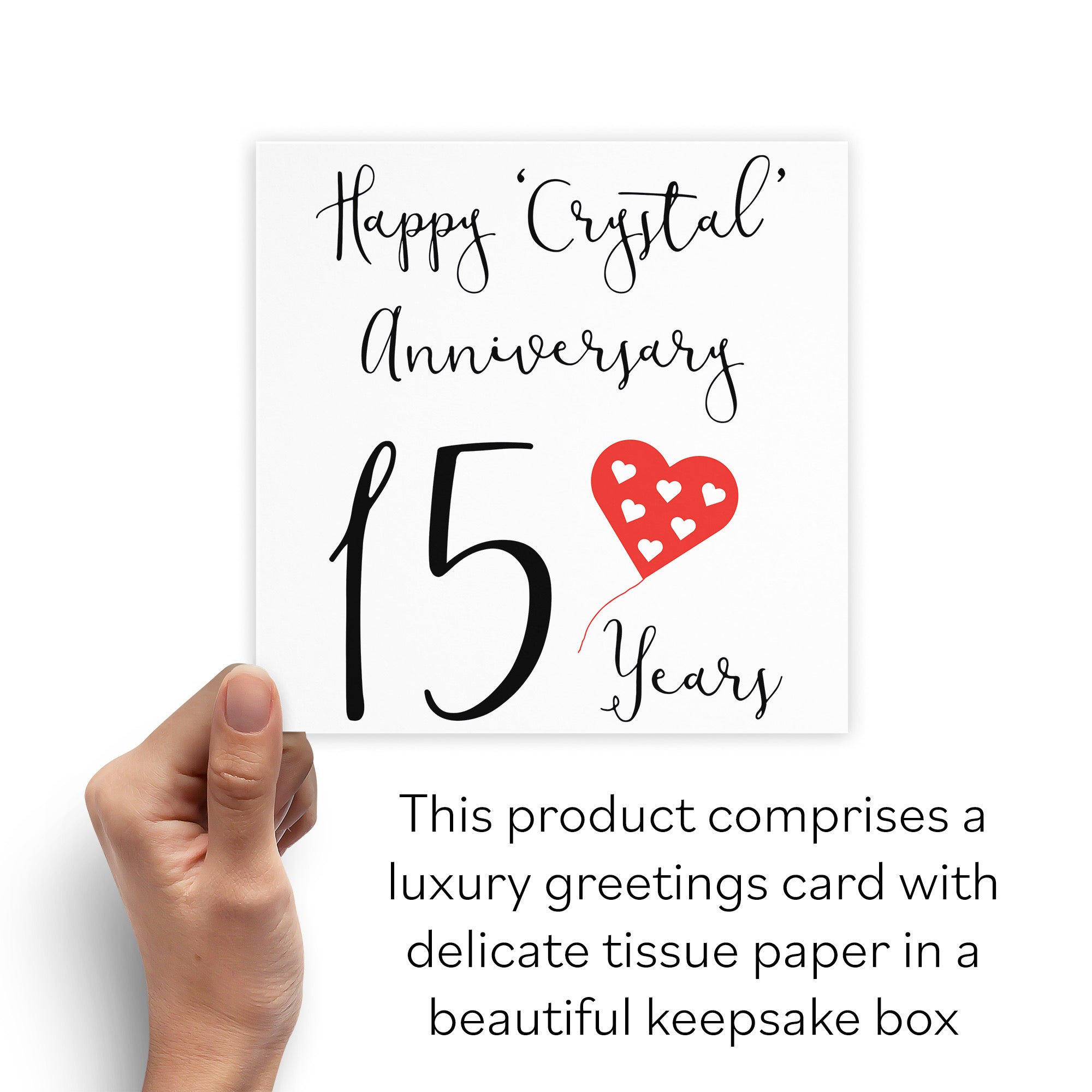 Boxed 15th Anniversary Card Red Heart - Default Title (B0D58HMFYP)