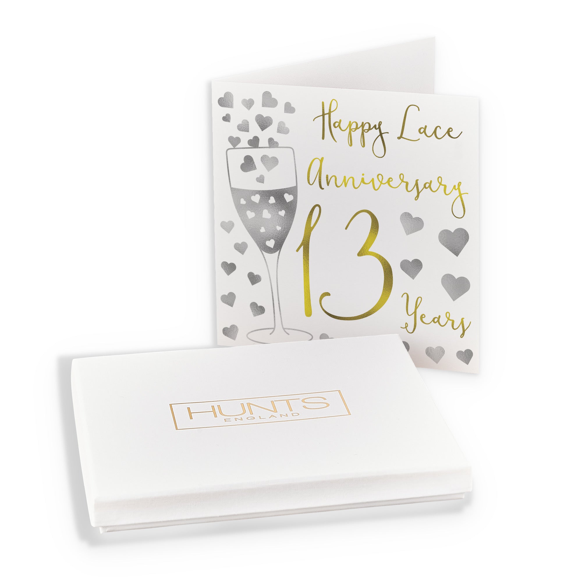 Boxed 13th Anniversary Card Silver Hearts - Default Title (B0D58J7FRB)