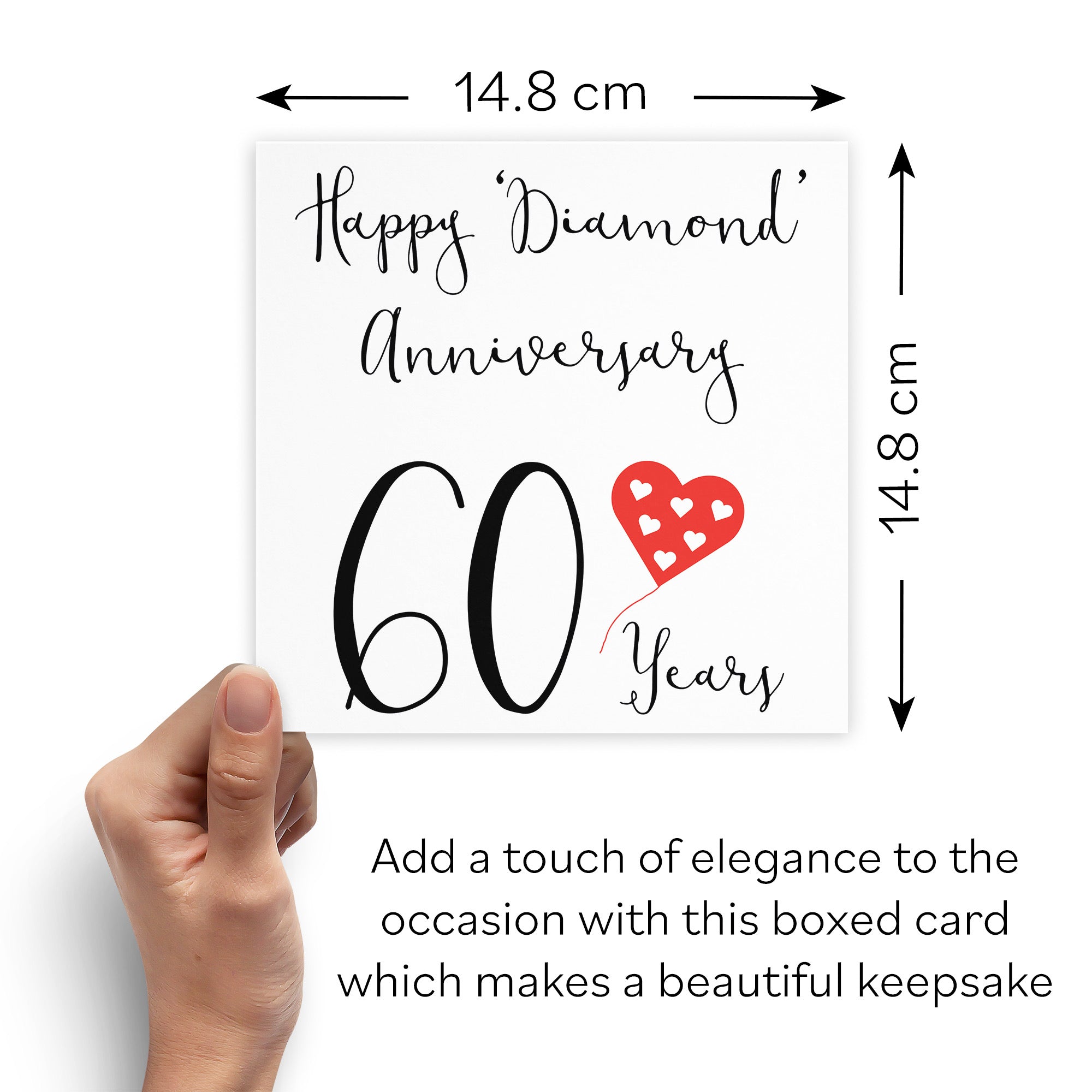 Boxed 60th Anniversary Card Red Heart - Default Title (B0D58J87CK)