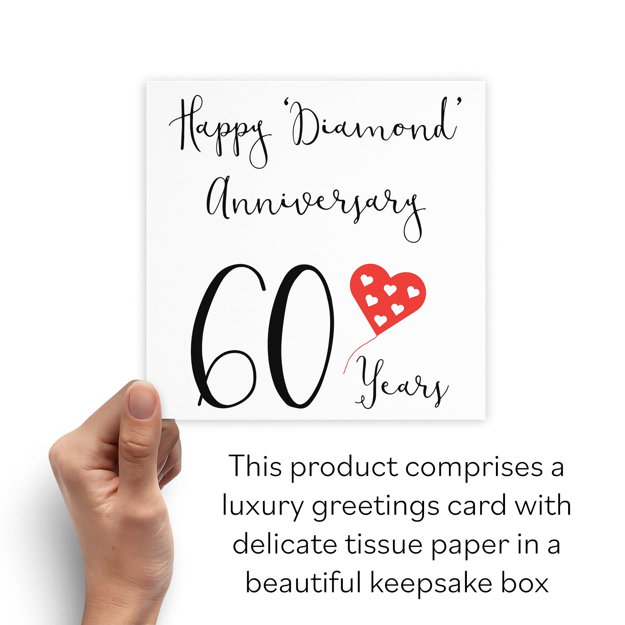 Boxed 60th Anniversary Card Red Heart - Default Title (B0D58J87CK)