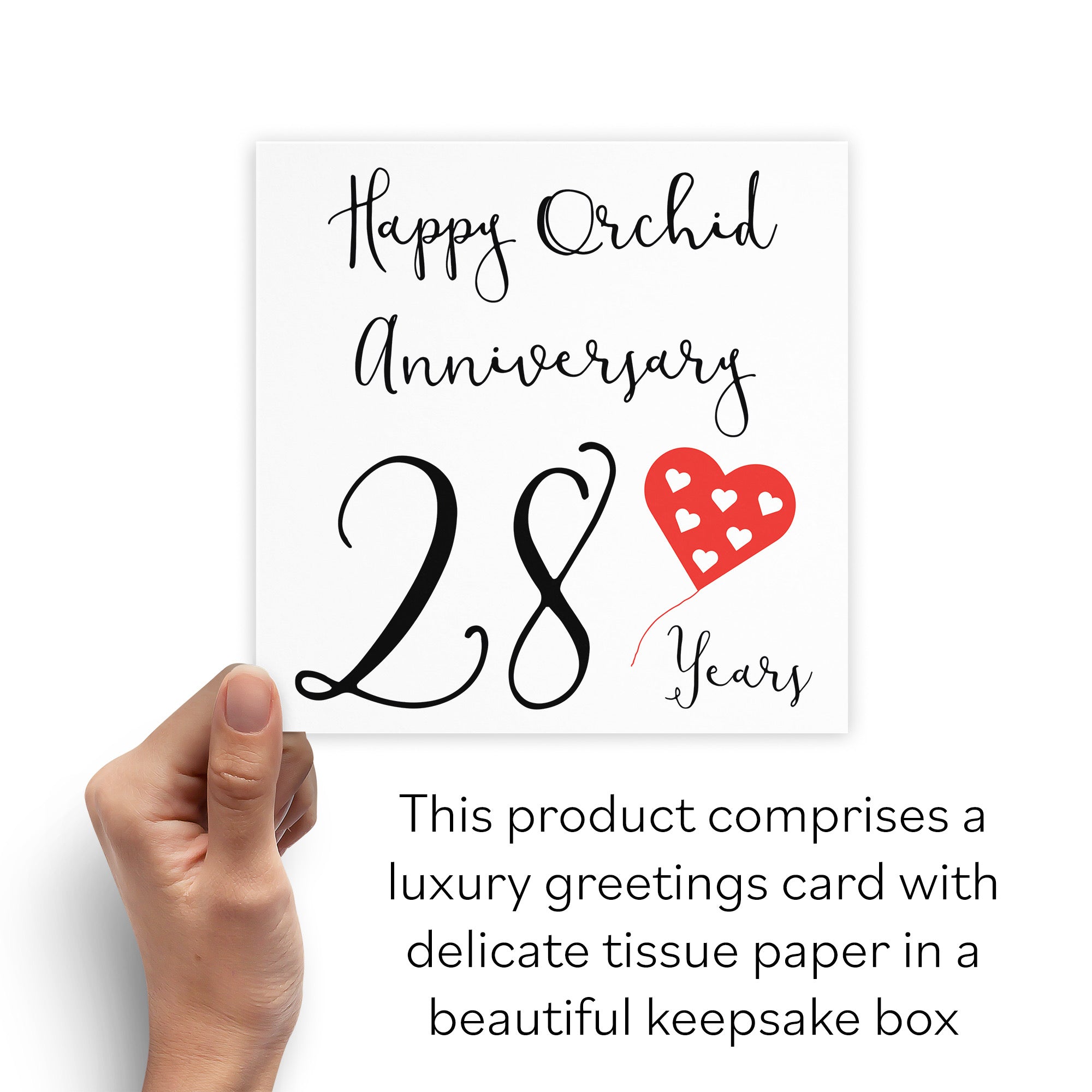 Boxed 28th Anniversary Card Red Heart - Default Title (B0D58JBGSJ)