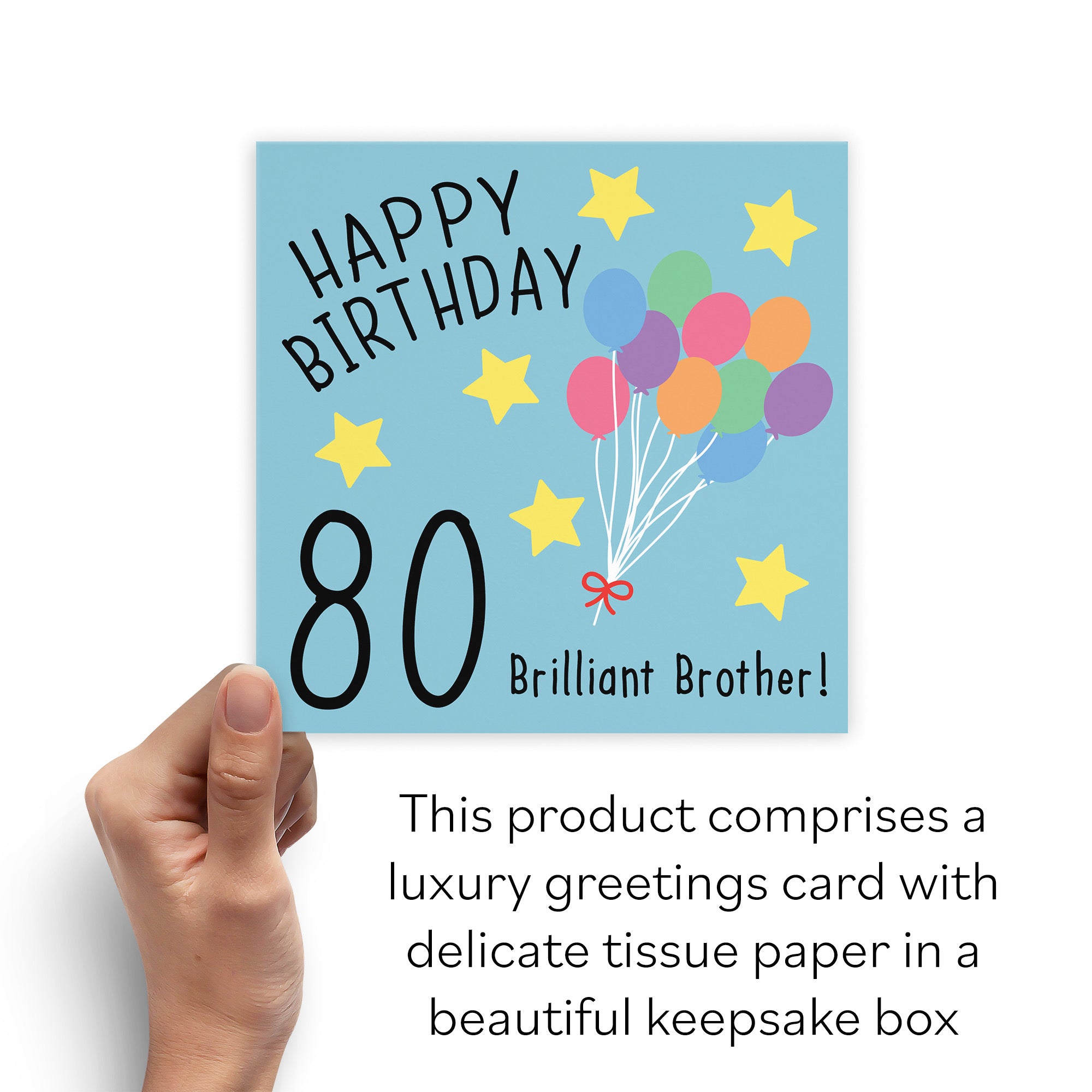 Boxed 80th Brother Birthday Card Original - Default Title (B0D58JBJV3)