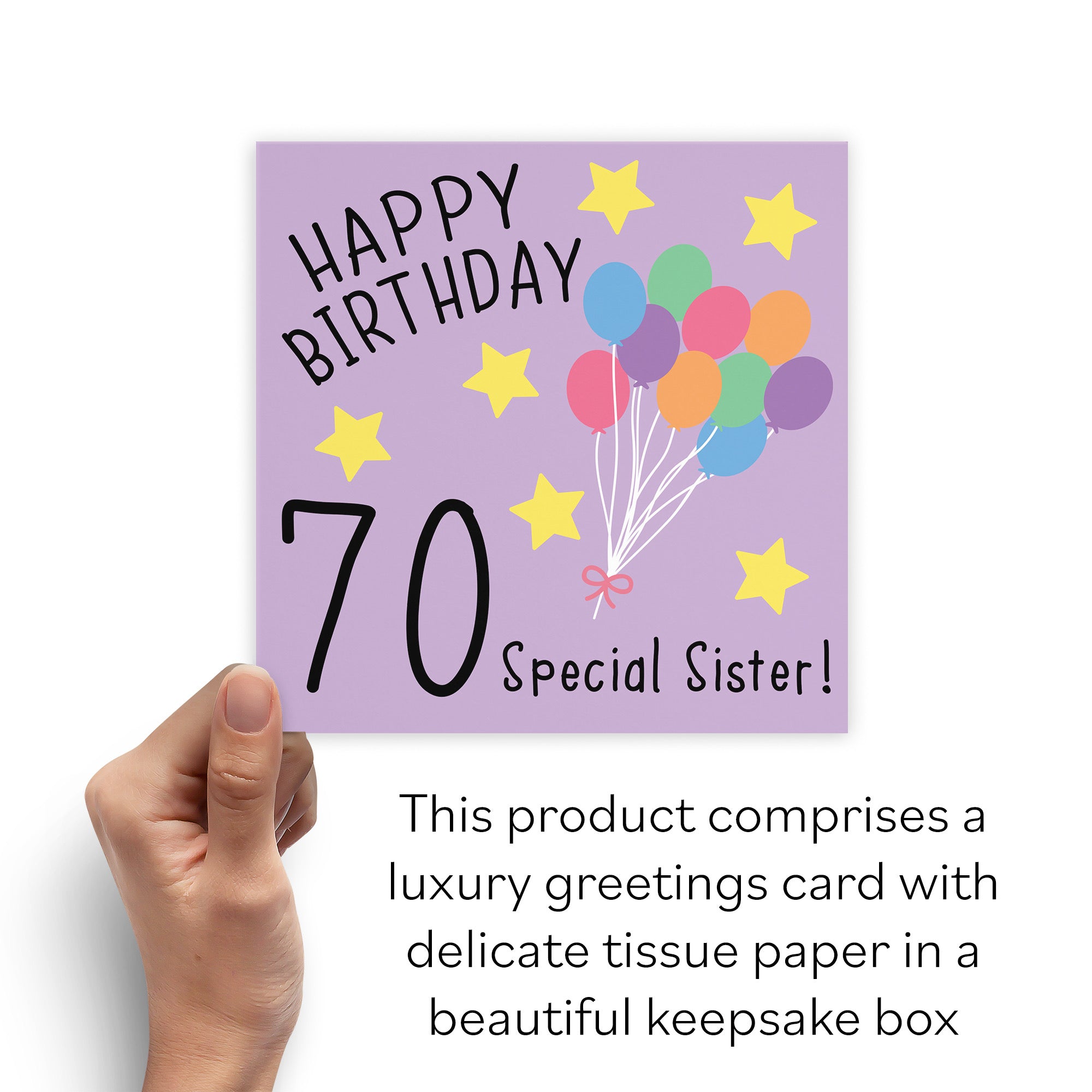 Boxed 70th Sister Birthday Card Original - Default Title (B0D58JPSR2)