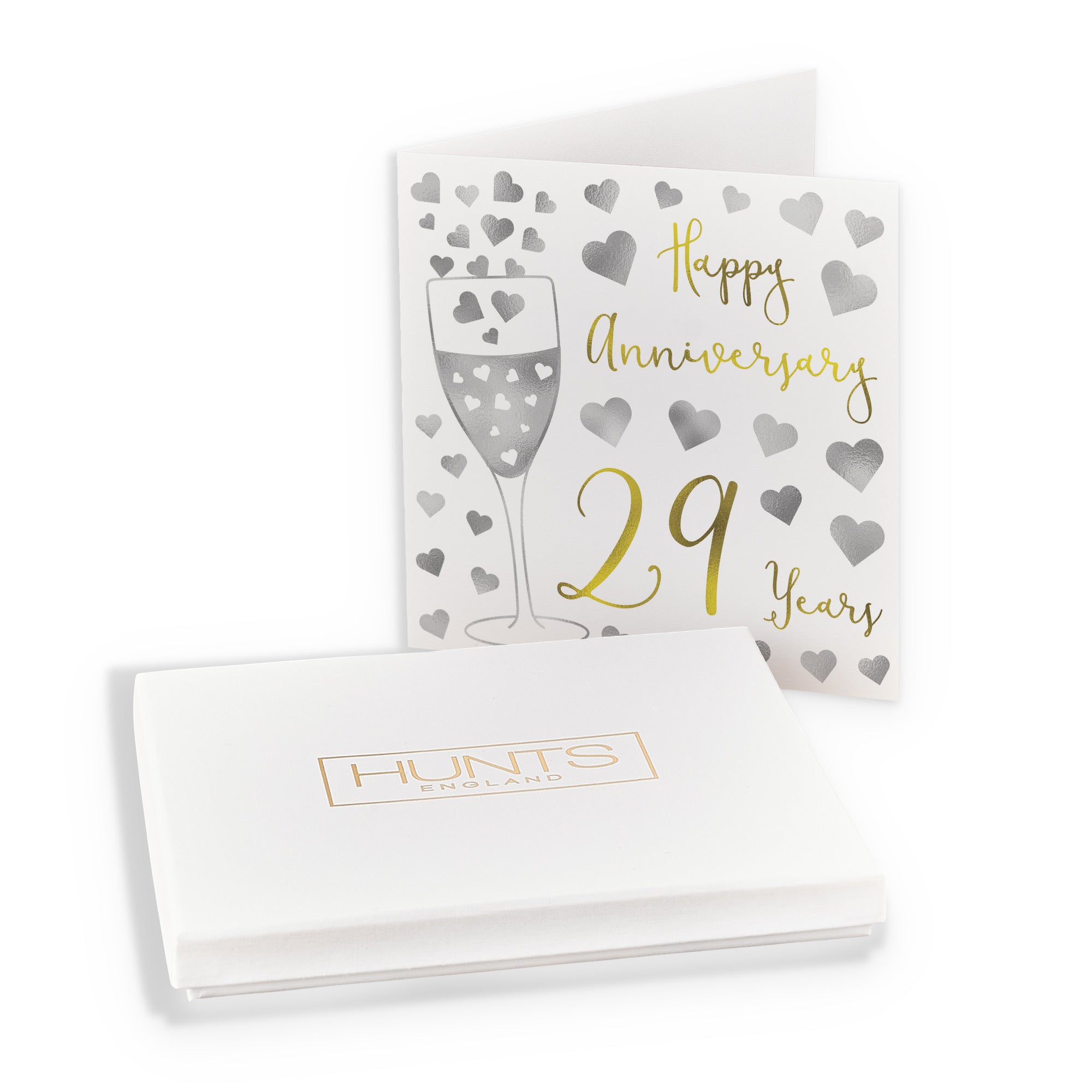 Boxed 29th Anniversary Card Silver Hearts - Default Title (B0D58JSMHG)