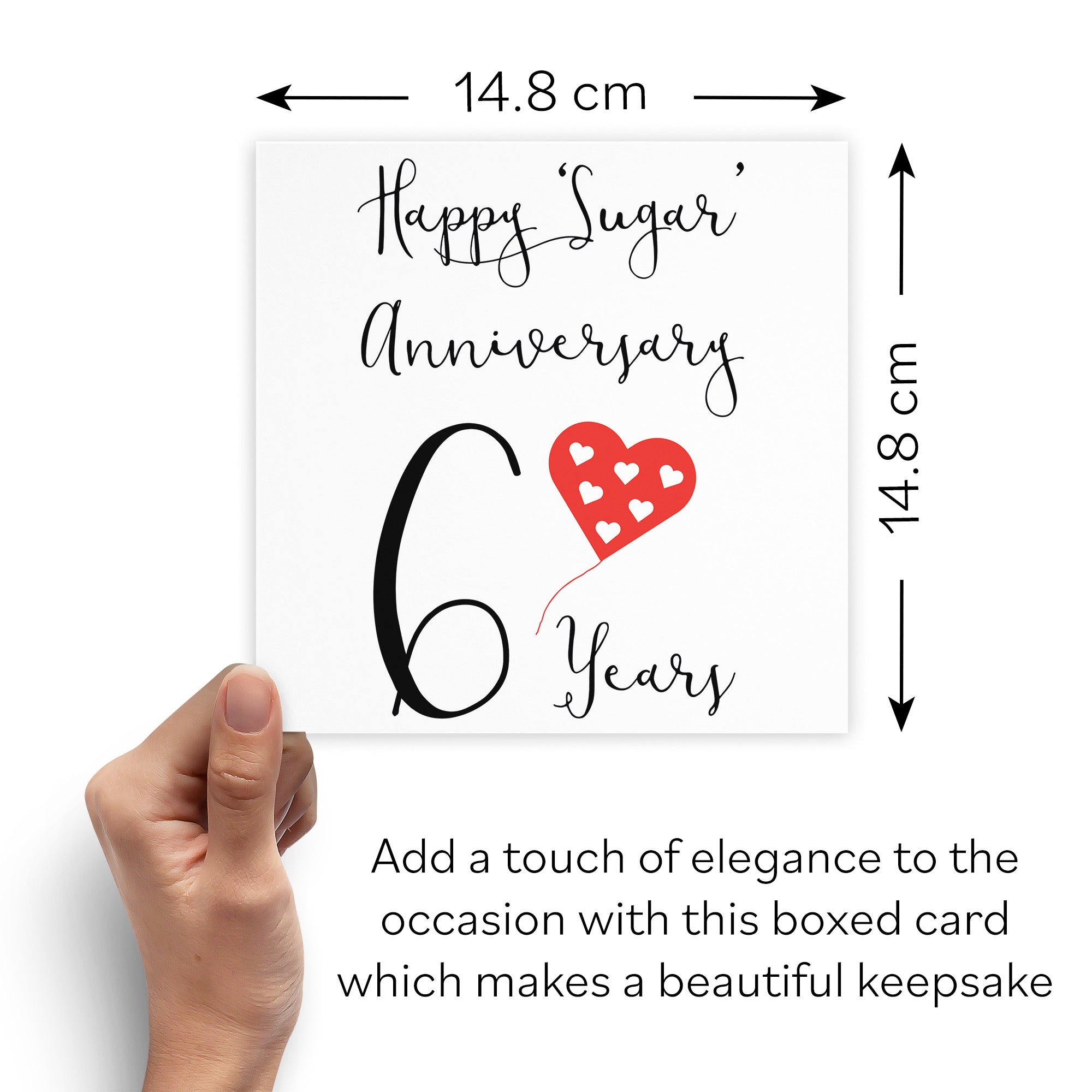 Boxed 6th Anniversary Card Red Heart - Default Title (B0D58JSTNJ)