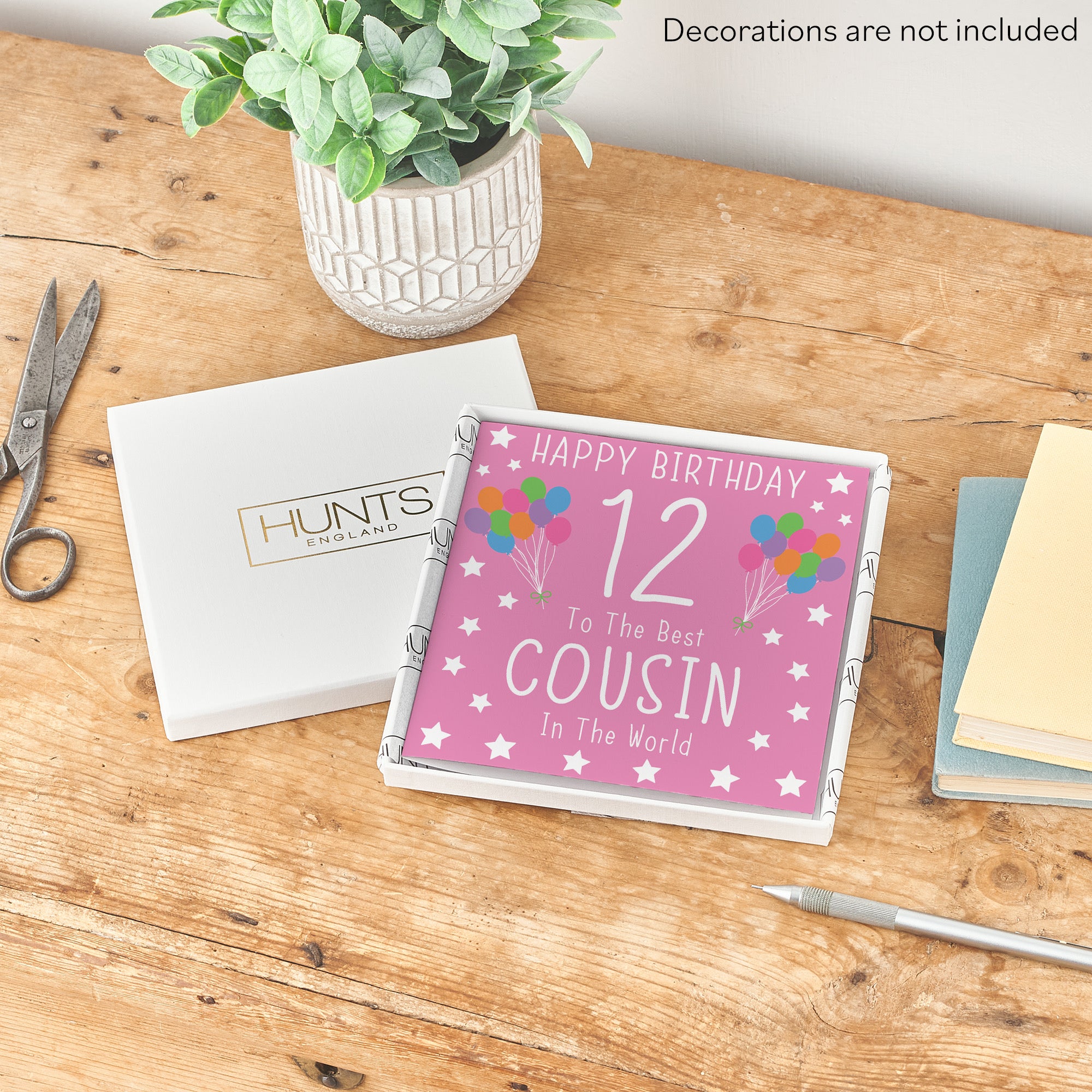 Boxed 12th Cousin Female Pink Birthday Card Iconic - Default Title (B0D58K4S7W)