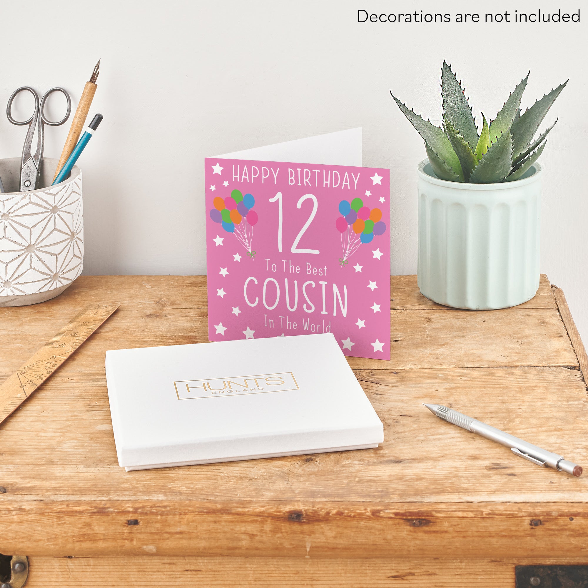 Boxed 12th Cousin Female Pink Birthday Card Iconic - Default Title (B0D58K4S7W)