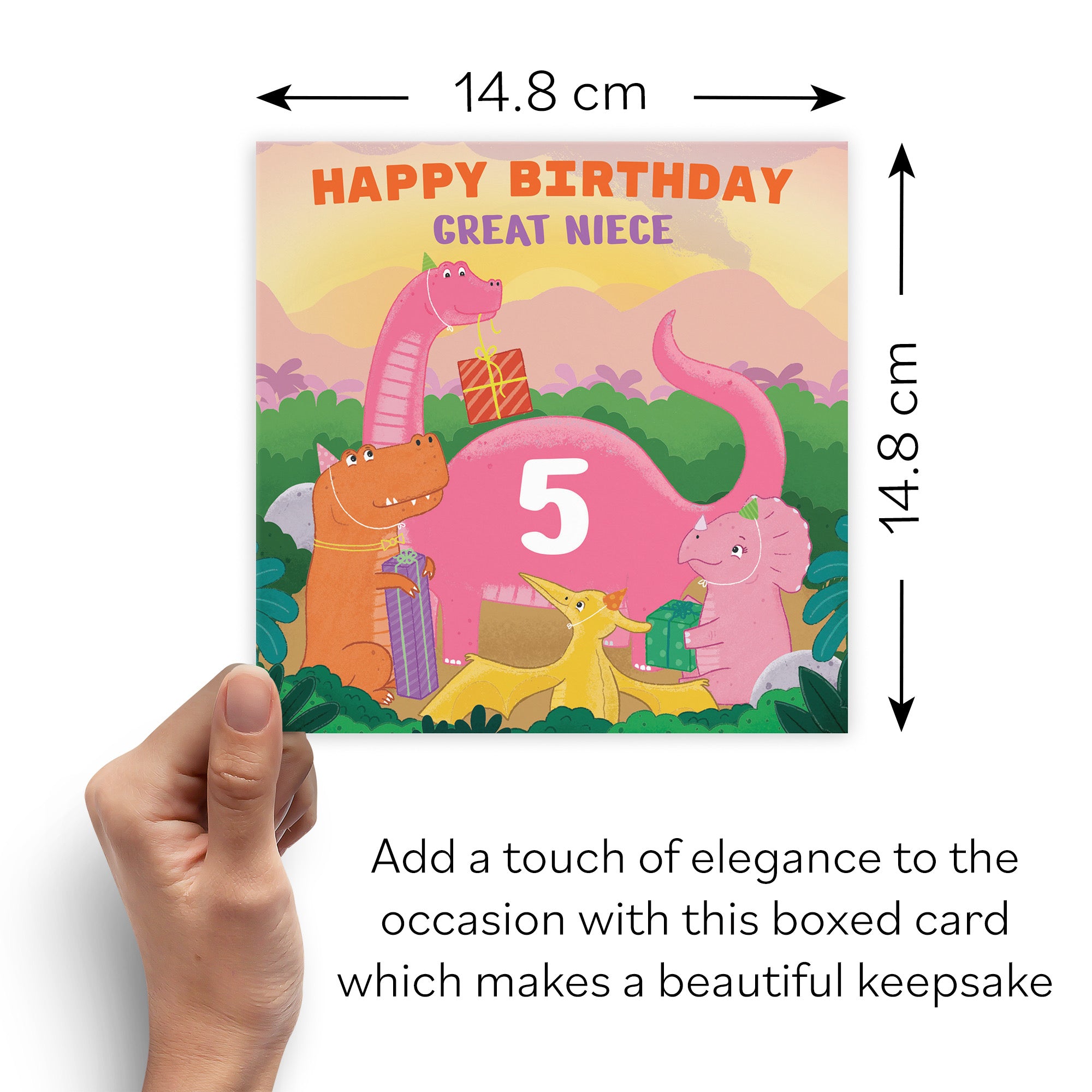 Boxed 5th Great Niece Dinosaur Party Birthday Card Imagination - Default Title (B0D58KXD8Y)