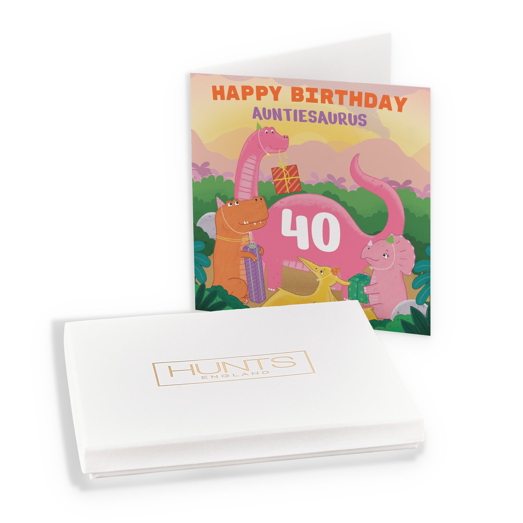 Boxed 40th Auntie Dinosaur Party Birthday Card Imagination - Default Title (B0D58KZVT6)