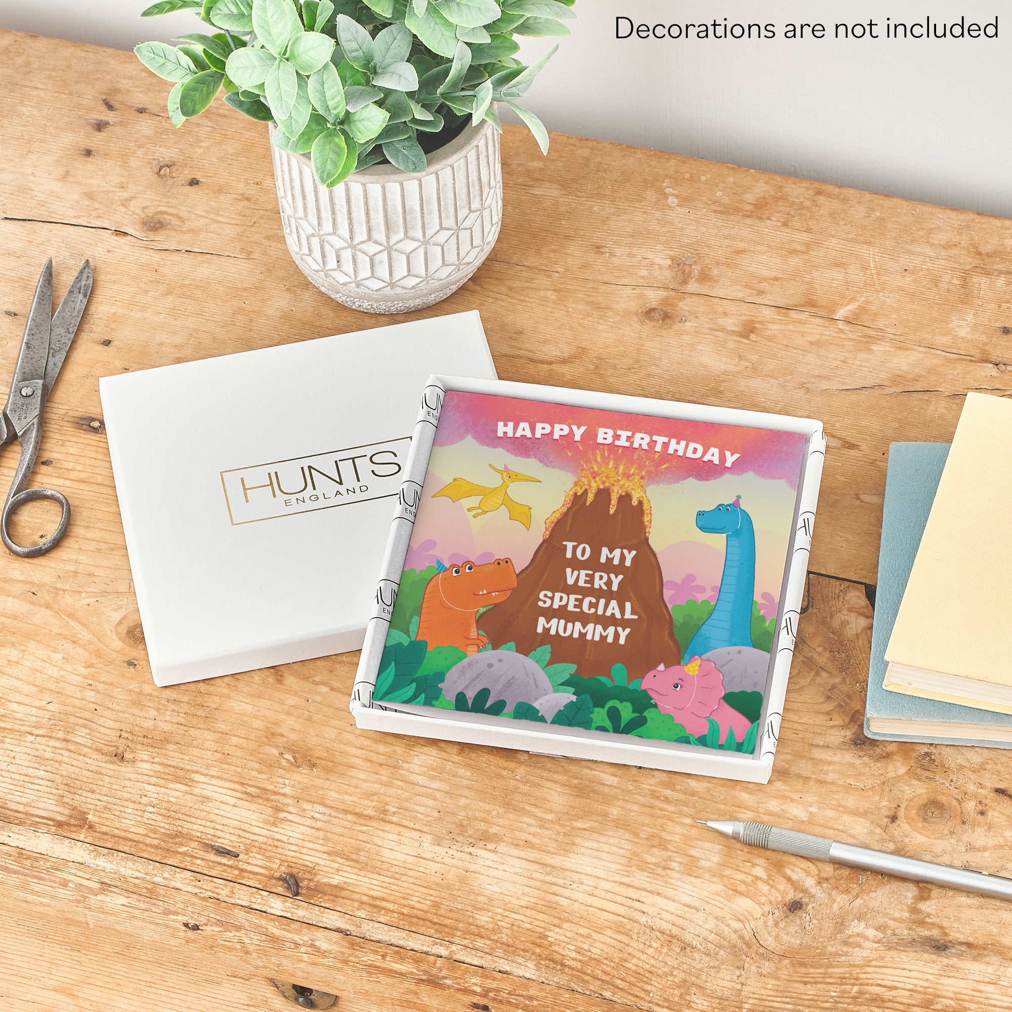 Boxed Mummy Dinosaur Volcano Cute Birthday Card Imagination - Default Title (B0D58L1FY4)