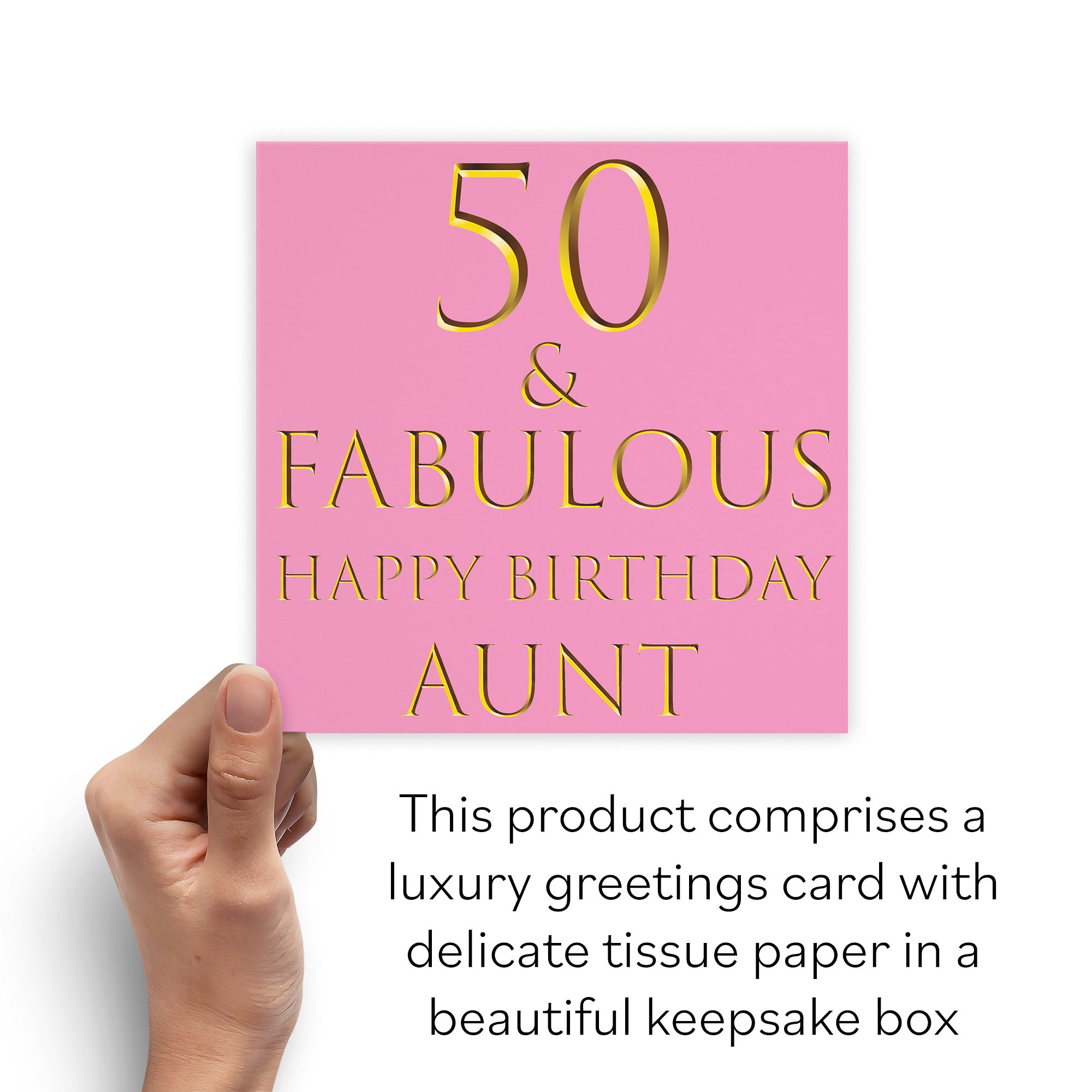 Boxed 50th Aunt Birthday Card Fabulous - Default Title (B0D58L7N3V)