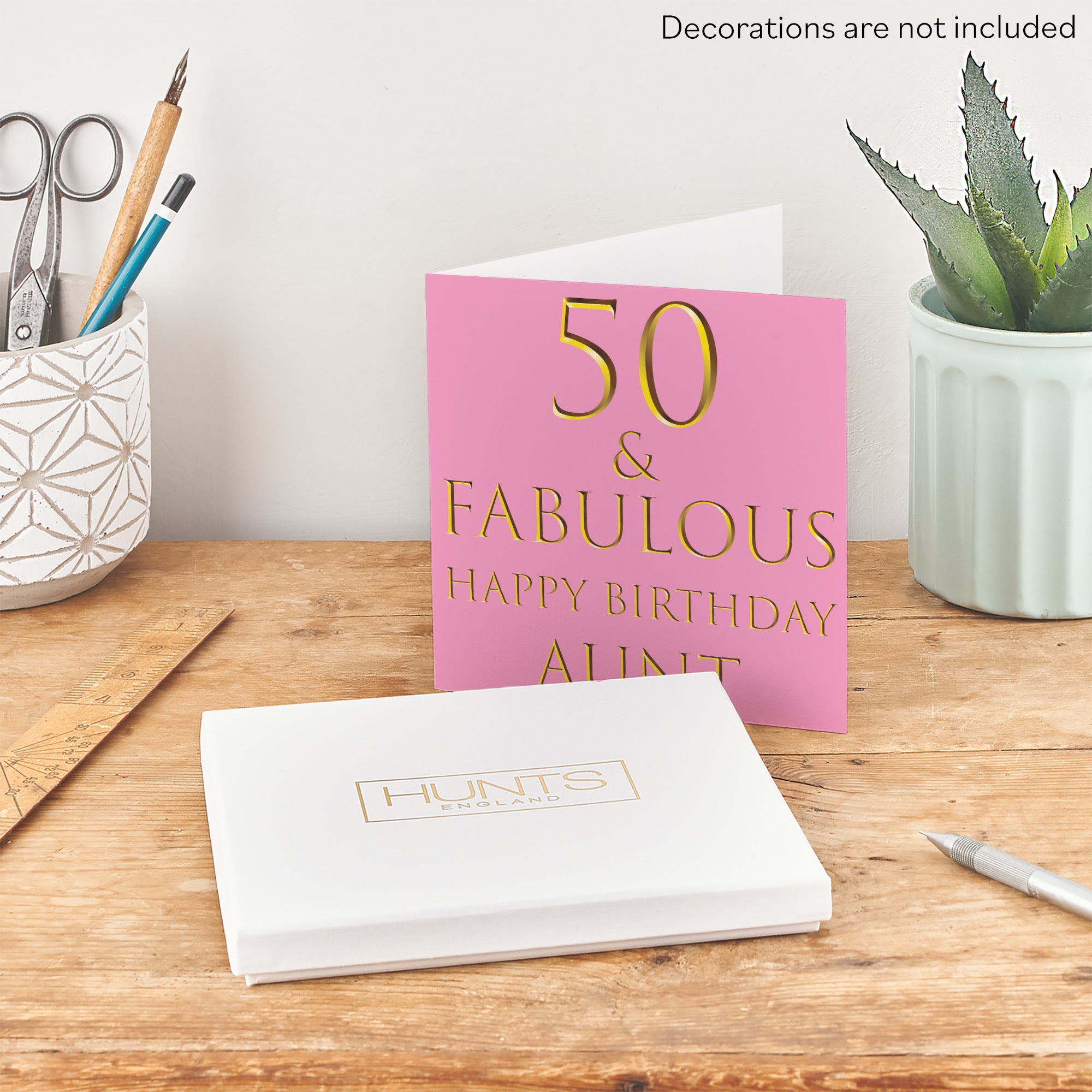 Boxed 50th Aunt Birthday Card Fabulous - Default Title (B0D58L7N3V)