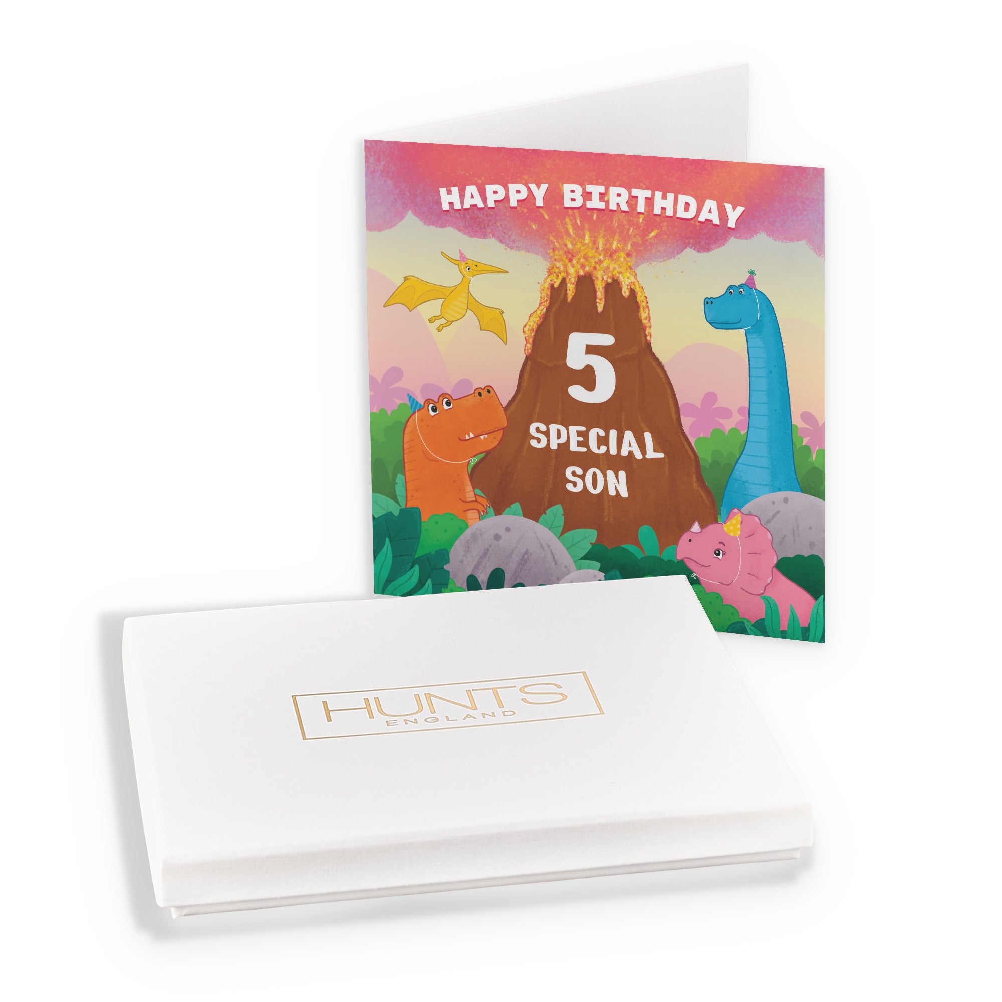 Boxed 5th Son Birthday Card Dinosaurs And Volcano Imagination - Default Title (B0D58LBQ61)