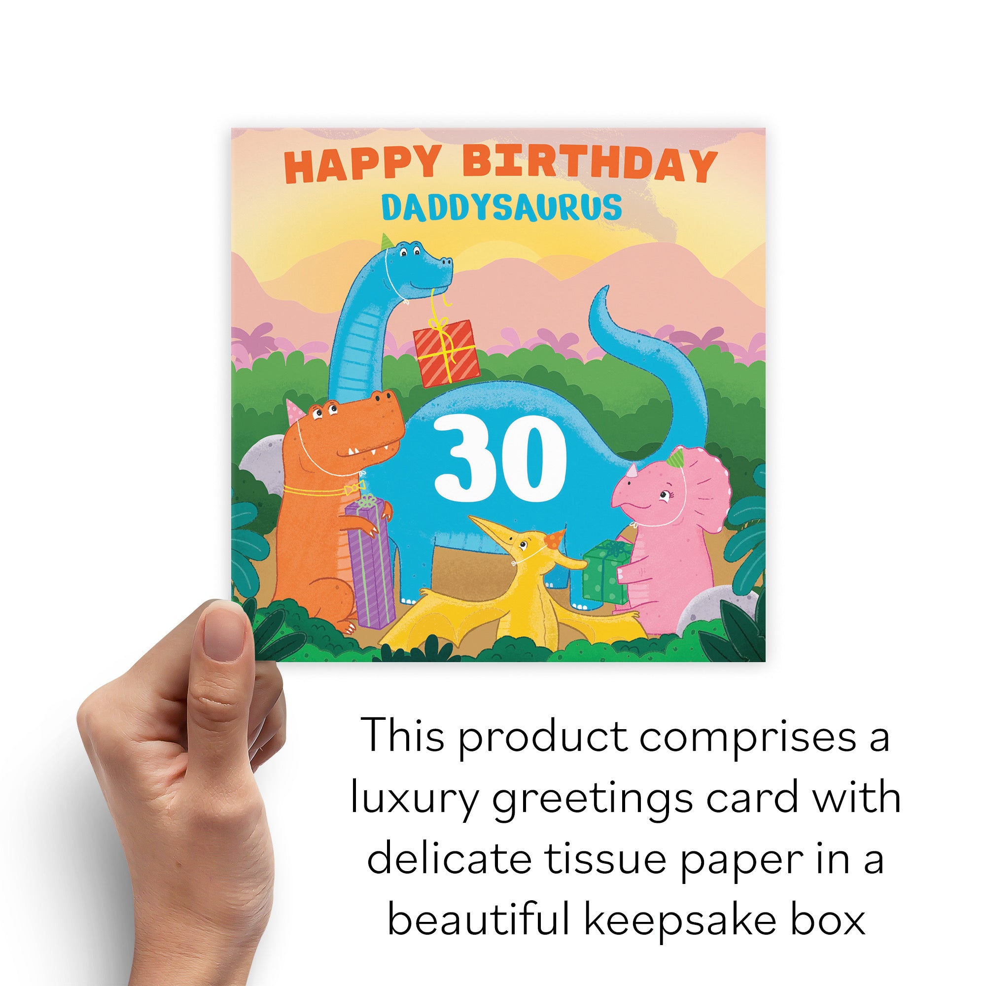 Boxed 30th Daddy Dinosaur Party Birthday Card Imagination - Default Title (B0D58LHXX3)