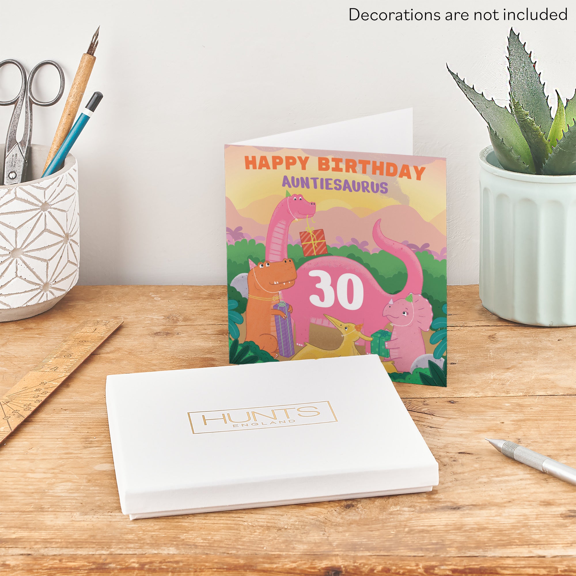 Boxed 30th Auntie Dinosaur Party Birthday Card Imagination - Default Title (B0D58MBQDX)