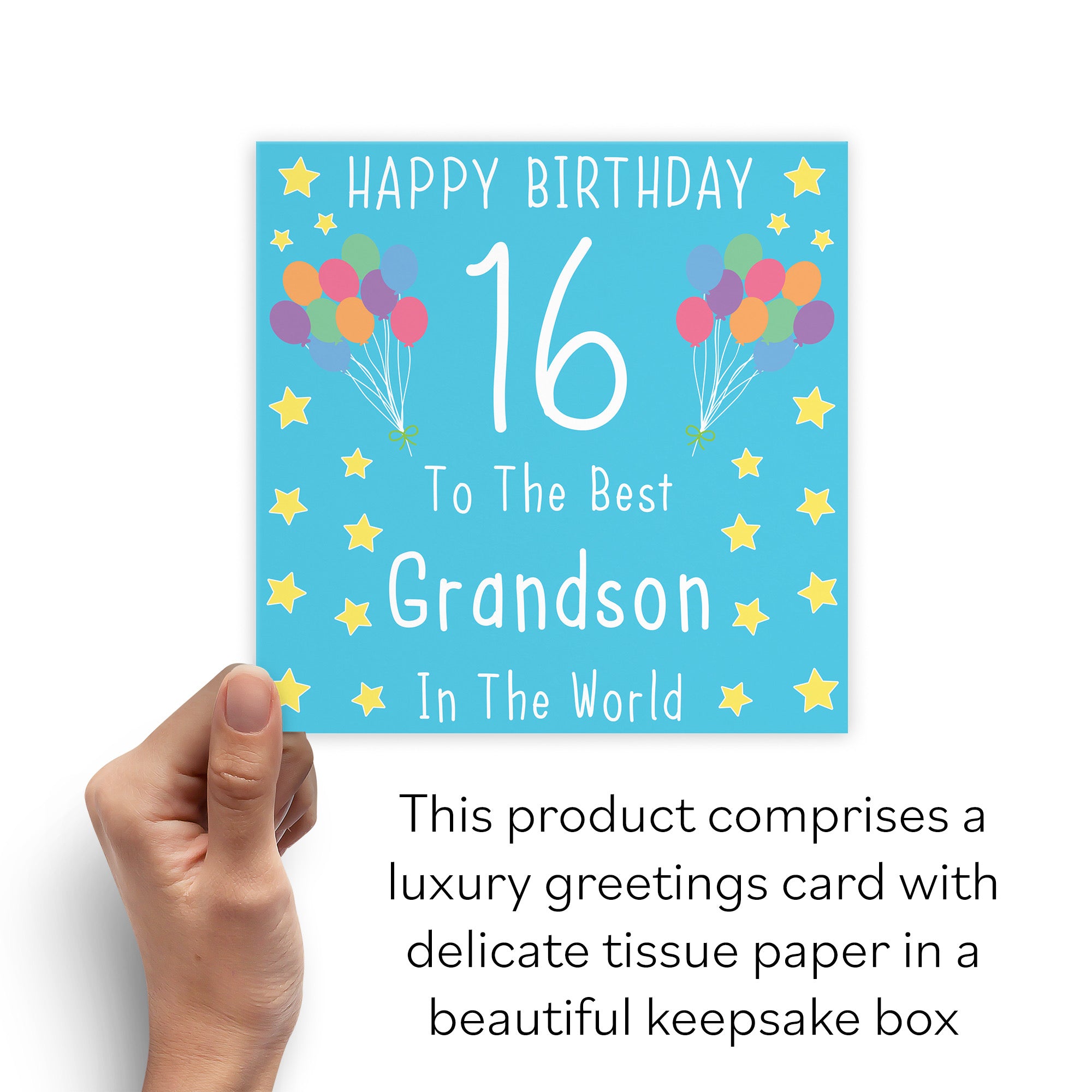 Boxed 16th Grandson Birthday Card Iconic - Default Title (B0D58MF5X7)