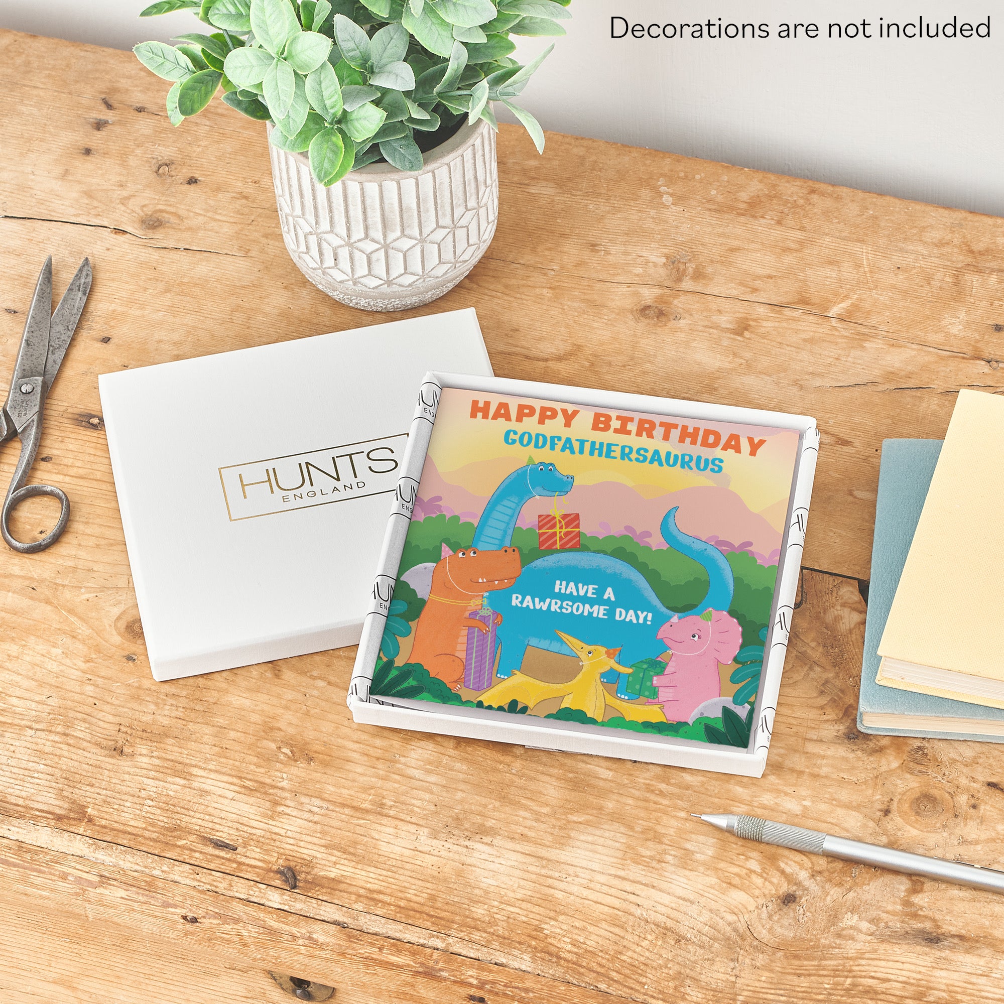 Boxed Godfather Birthday Dinosaur Party Children's Card Imagination - Default Title (B0D58N2N1G)